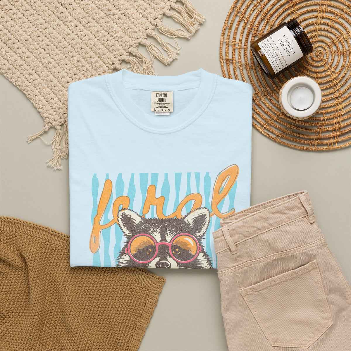 Raccoon Bubblegum Tee — Vintage Sunglasses Graphic T-Shirt
