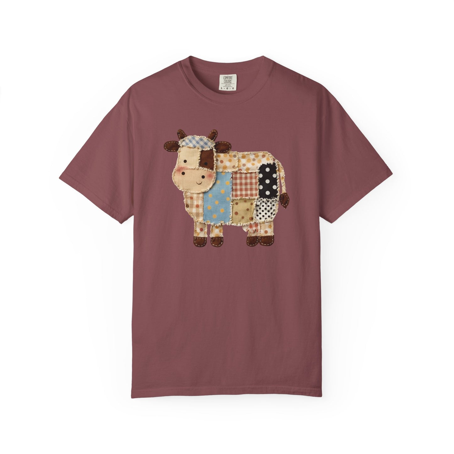 Patchwork Cow Print T-Shirt — Cute Farm Animal Graphic Tee