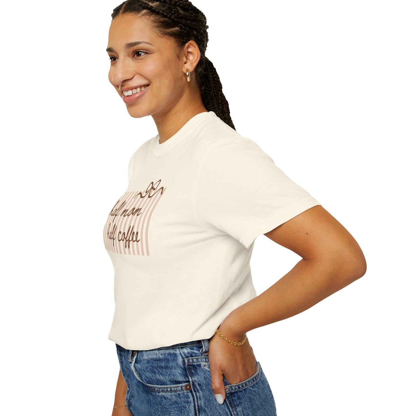 Half Mom Half Coffee T-Shirt — Cute Striped Coffee Mom Tee