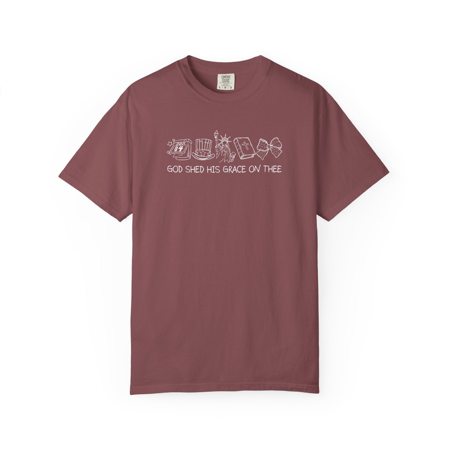 Graphic T-Shirt — 'God Shed His Grace On Thee' Minimal Line Art