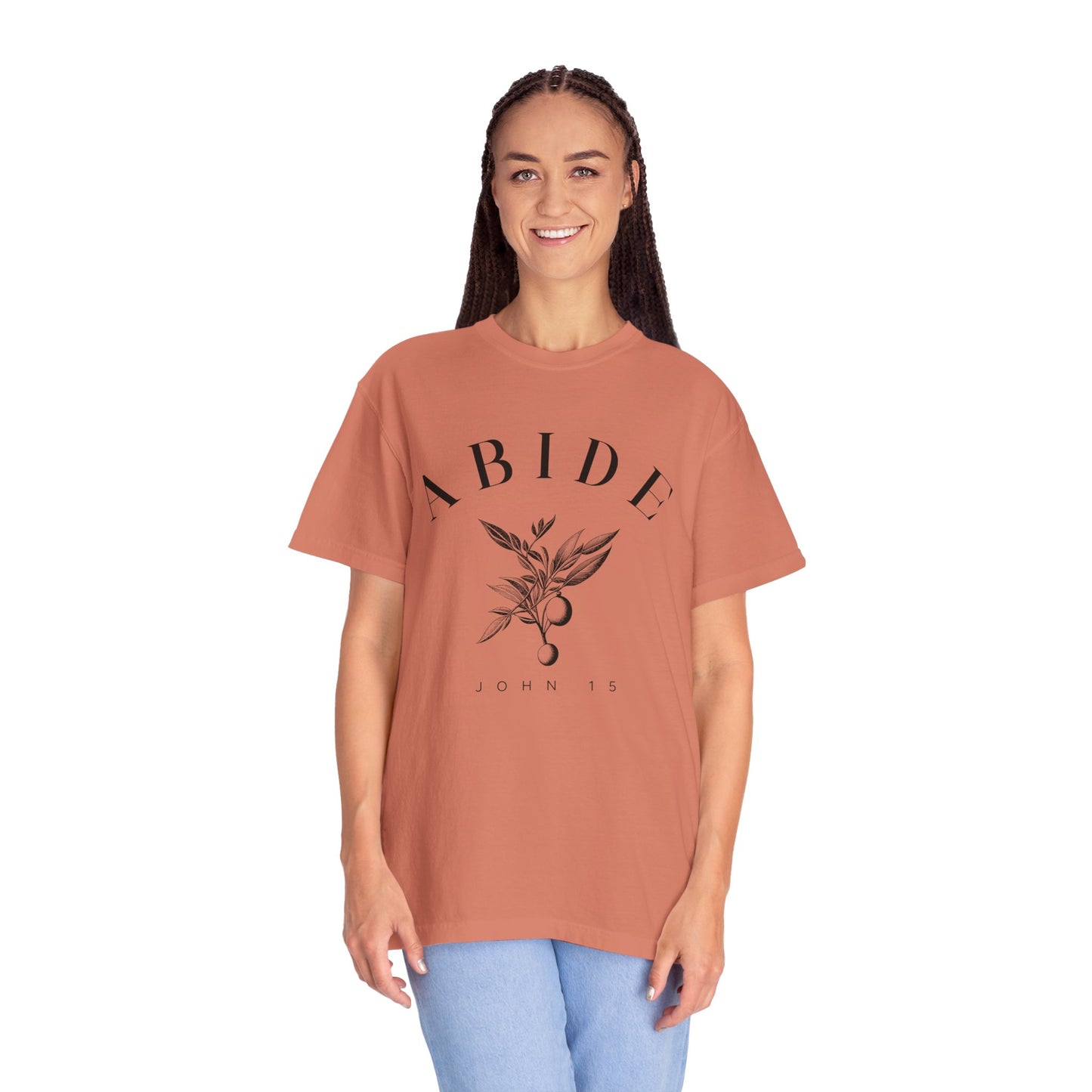 Abide Floral Tee — John 15 Inspirational T-Shirt