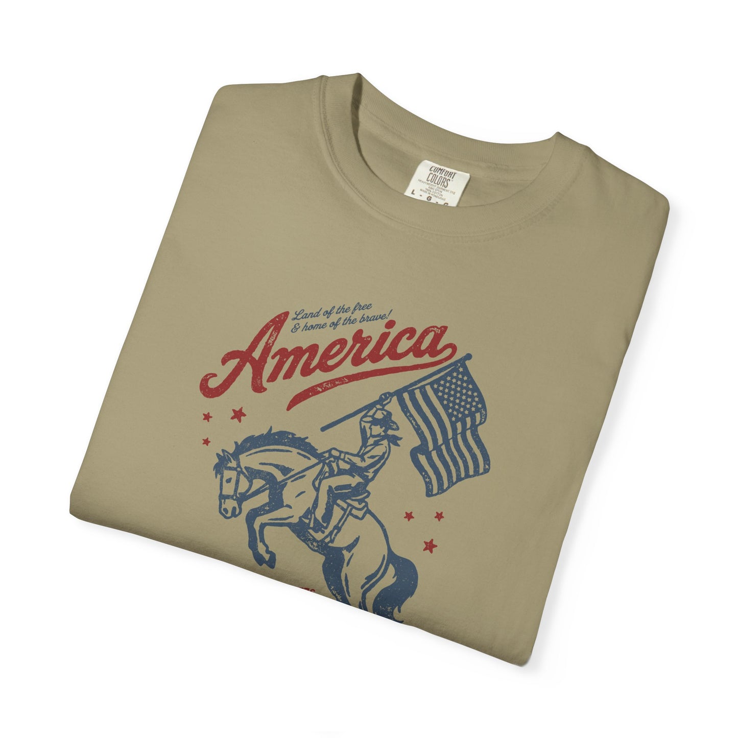 America Cowboy Flag T-Shirt – Retro Patriotic Rodeo Tee