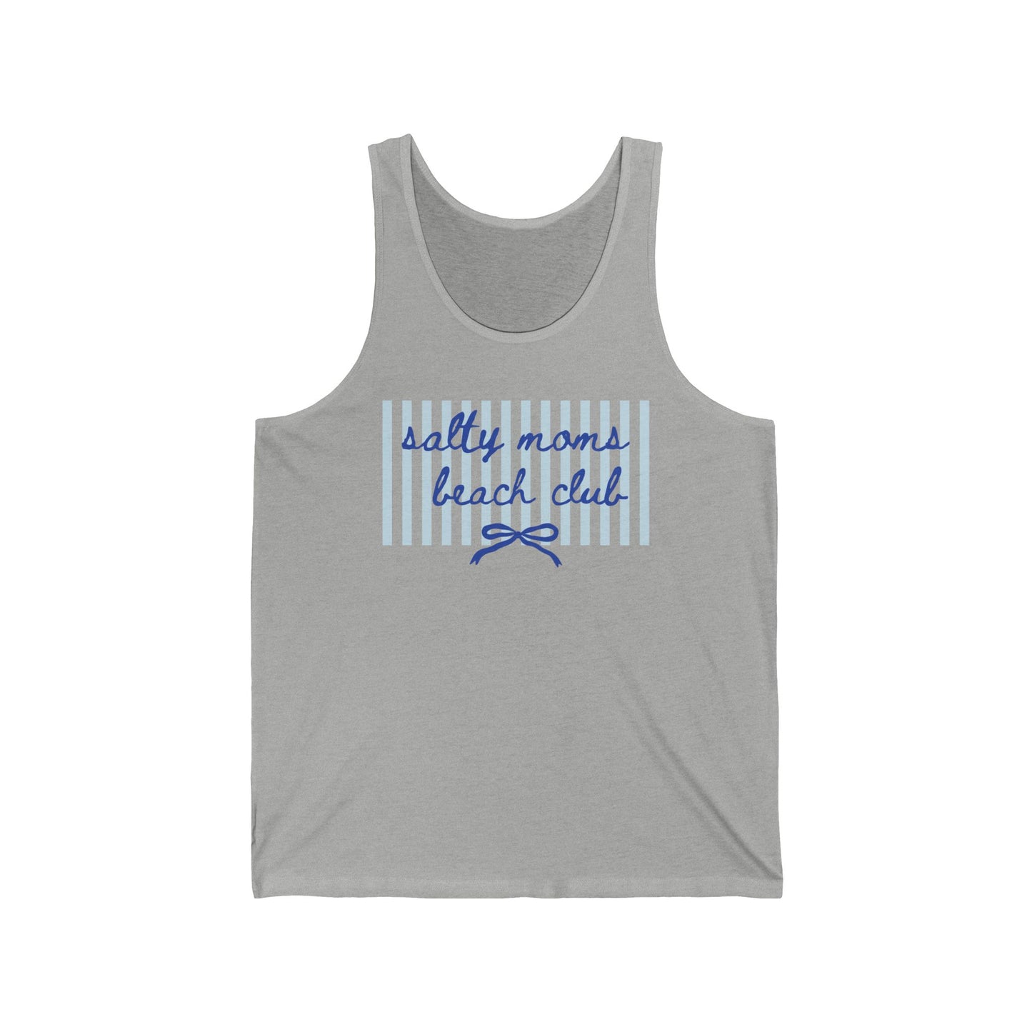 Salty Moms Beach Club Tank Top — Nautical Striped Summer Tank