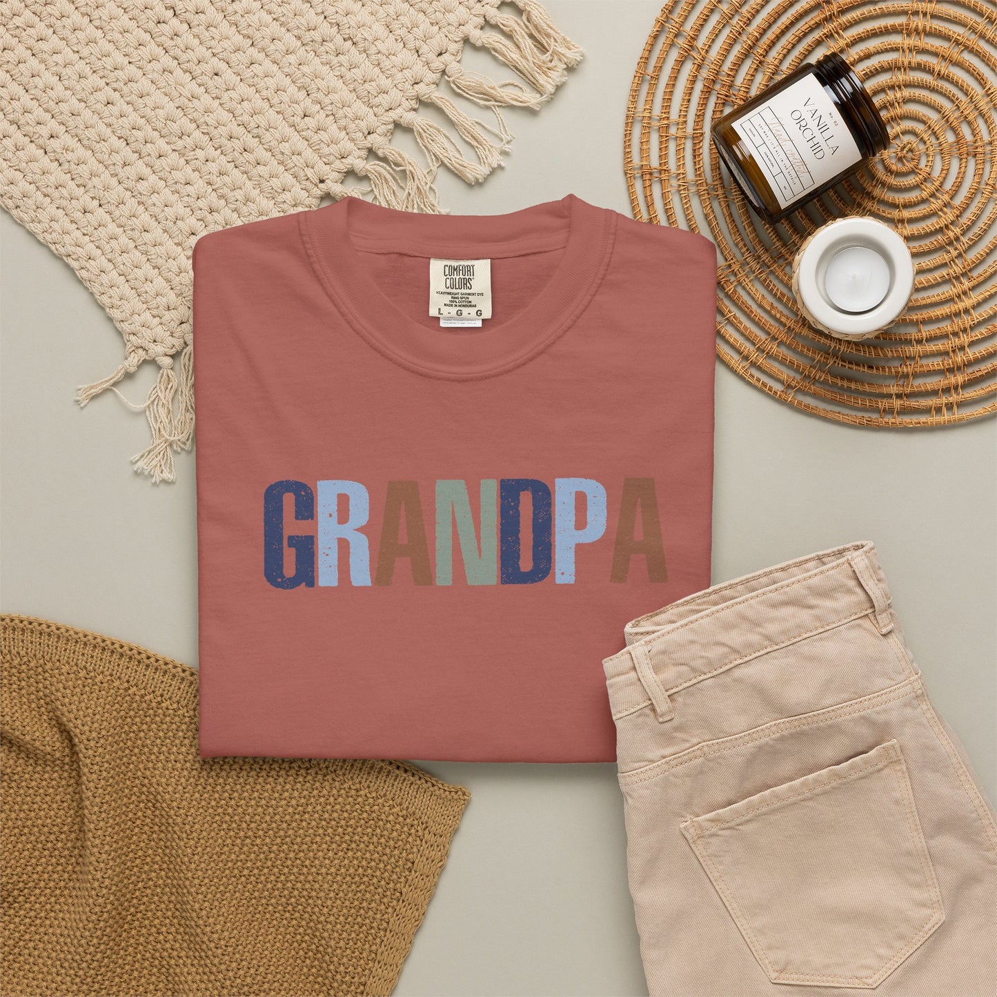 Grandpa Vintage Lettering T-Shirt — Comfortable Dad/Grandparent Gift for Father's Day