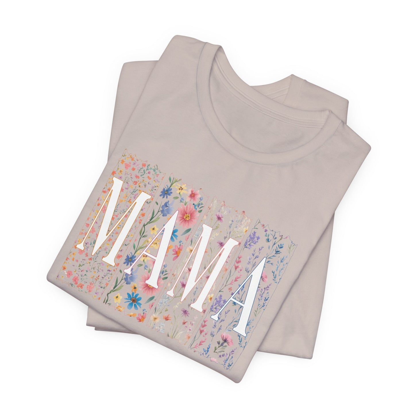 Mama Floral Tee — Soft Pink Mother’s Day Shirt with Floral Typography