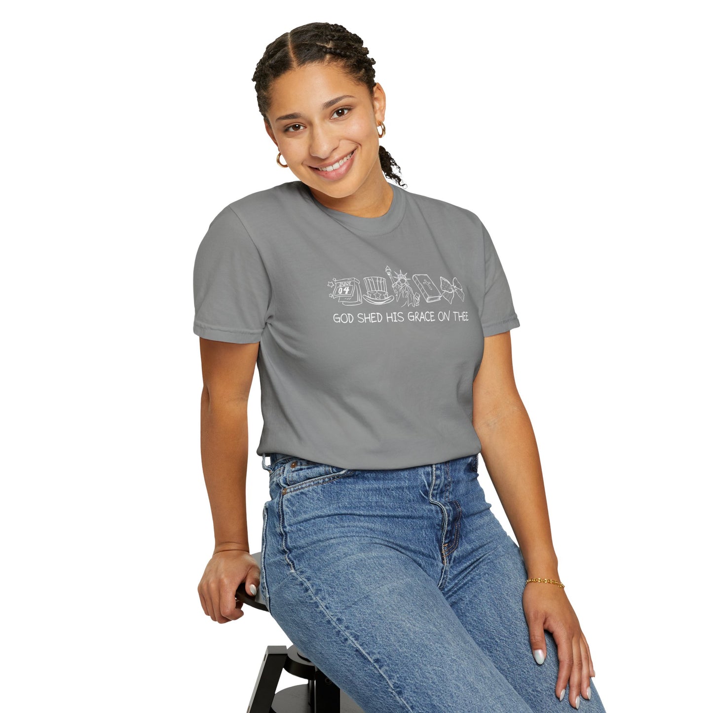 Graphic T-Shirt — 'God Shed His Grace On Thee' Minimal Line Art