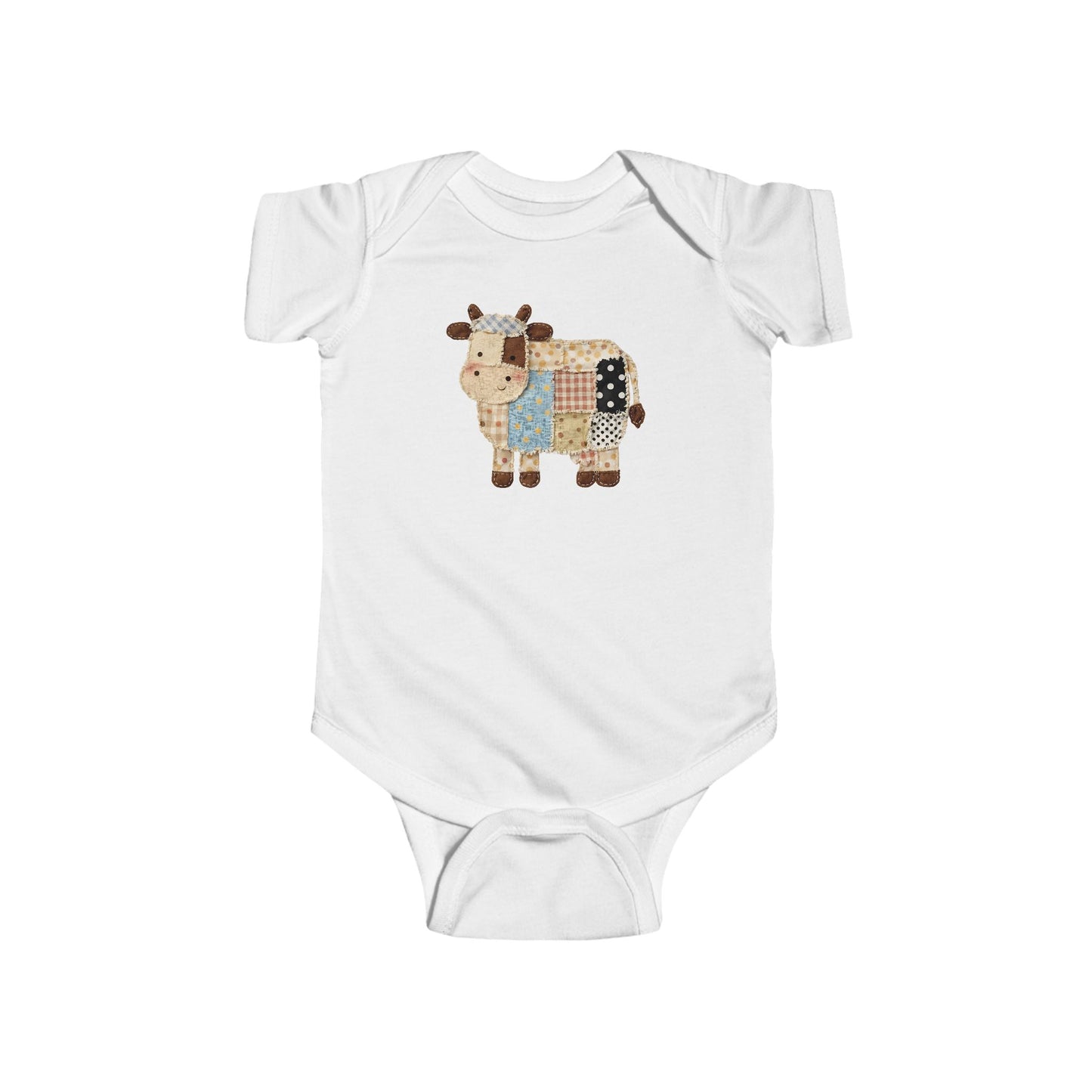 Patchwork Cow Print Baby Bodysuit - Cute Nursery Infant One-Piece