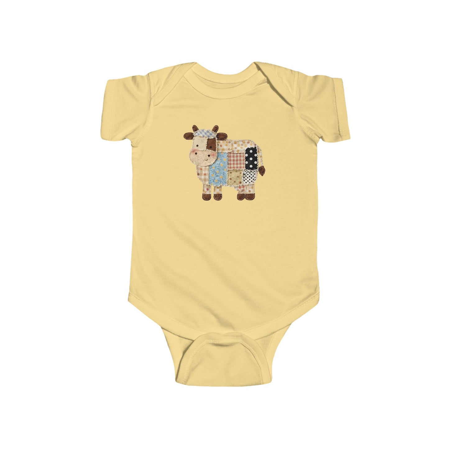 Patchwork Cow Print Baby Bodysuit - Cute Nursery Infant One-Piece