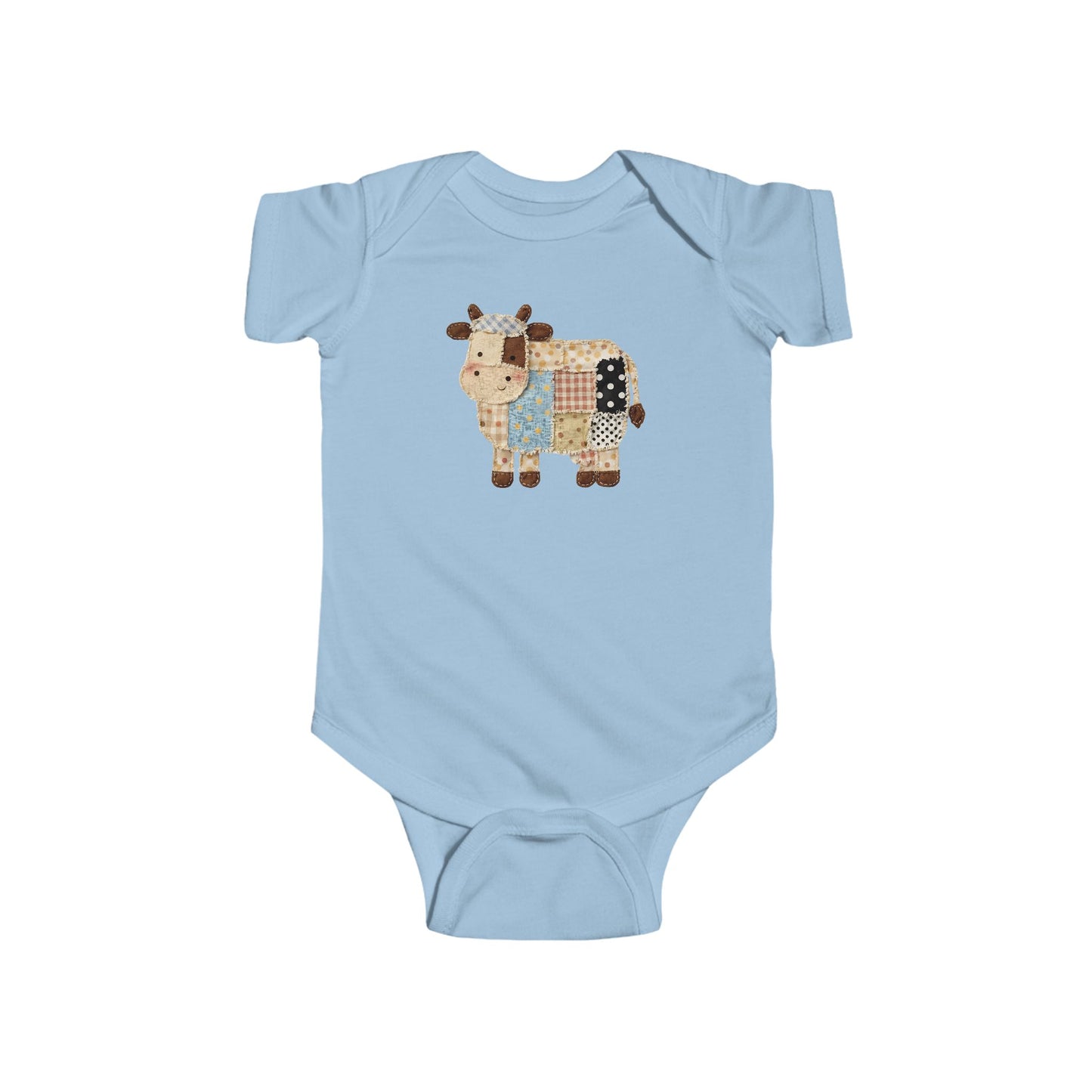 Patchwork Cow Print Baby Bodysuit - Cute Nursery Infant One-Piece