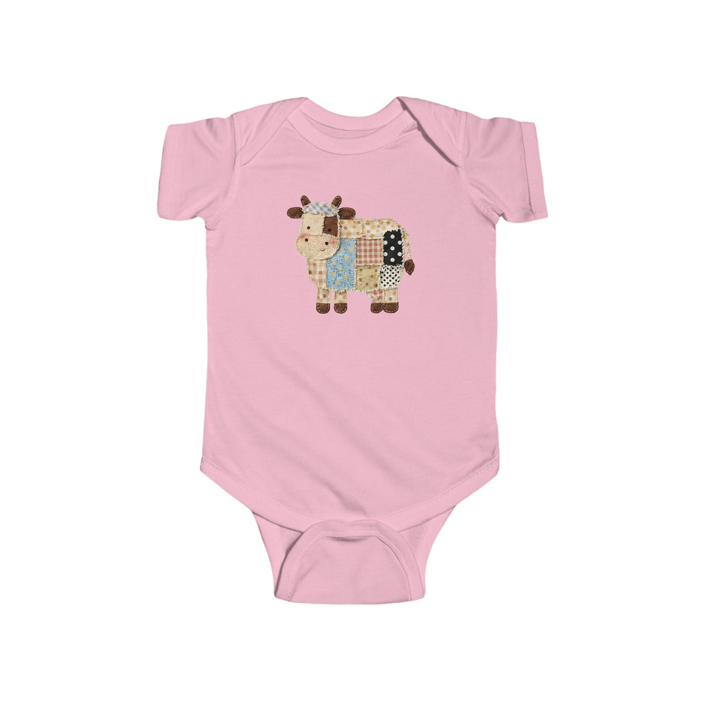 Patchwork Cow Print Baby Bodysuit - Cute Nursery Infant One-Piece