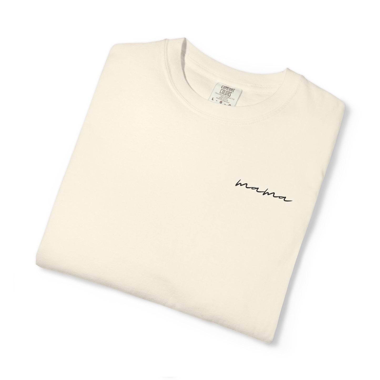 Mama Script Tee — Minimalist Embroidered "Mama" T-Shirt