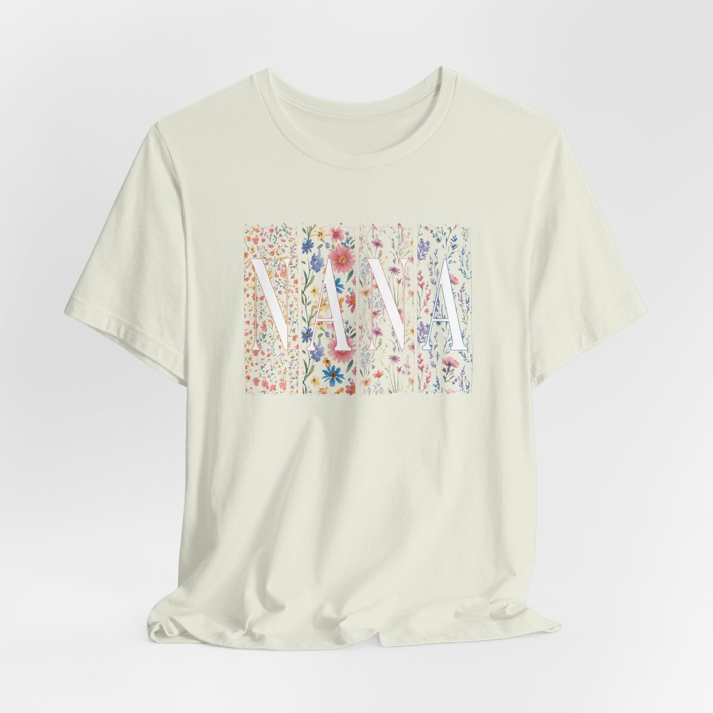 Floral Meadow "Nana" Graphic Tee — Colorful Wildflower Illustration T-Shirt