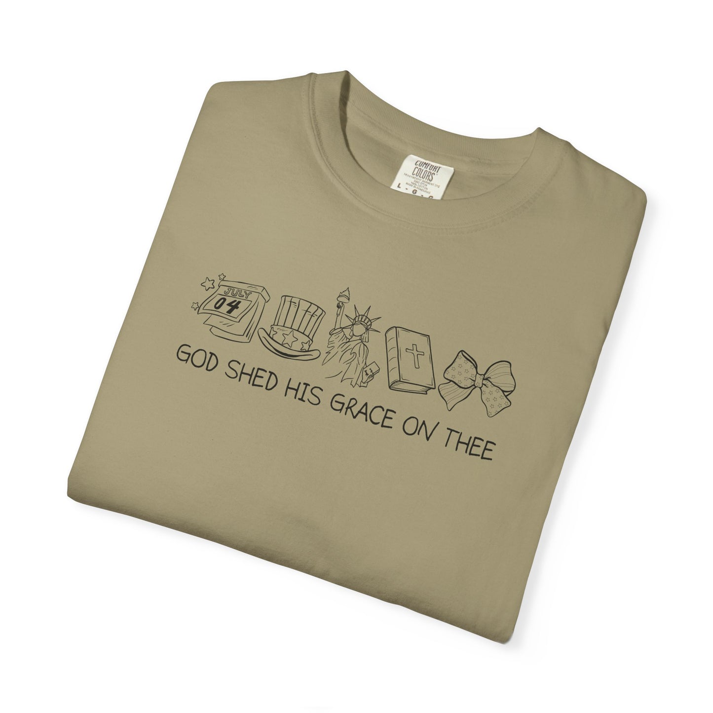 Graphic T-Shirt — 'God Shed His Grace On Thee' Minimal Line Art