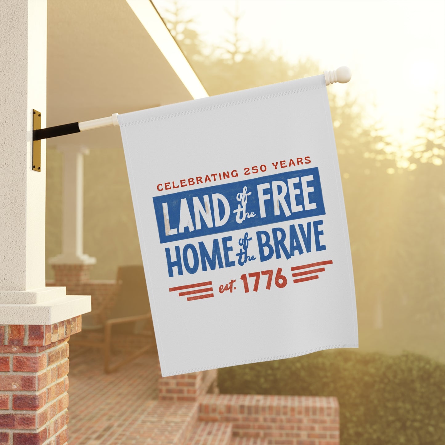 Patriotic Garden Flag - "Land of the Free, Home of the Brave" 1776 Celebration
