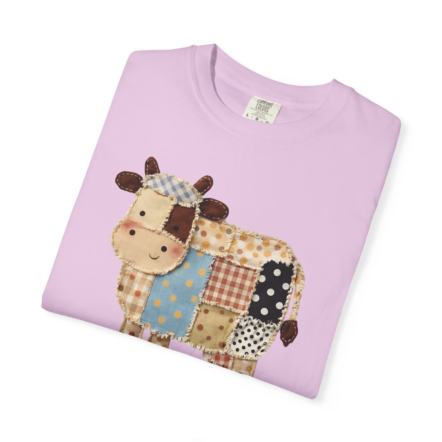 Patchwork Cow Print T-Shirt — Cute Farm Animal Graphic Tee