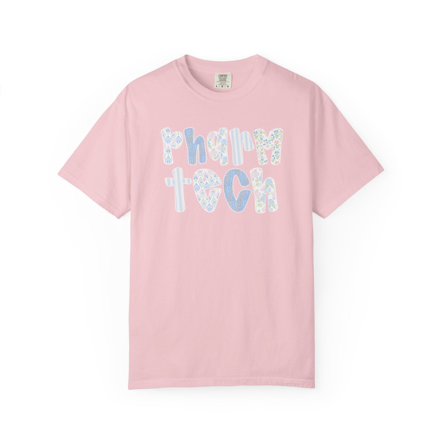 Pharm Tech T-Shirt — Floral Pastel Typography Tee