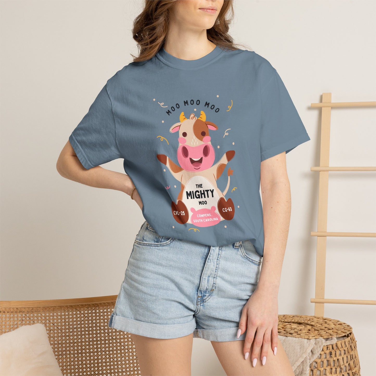 Mighty Moo Cow Graphic T-Shirt — Cute Farm Animal Tee