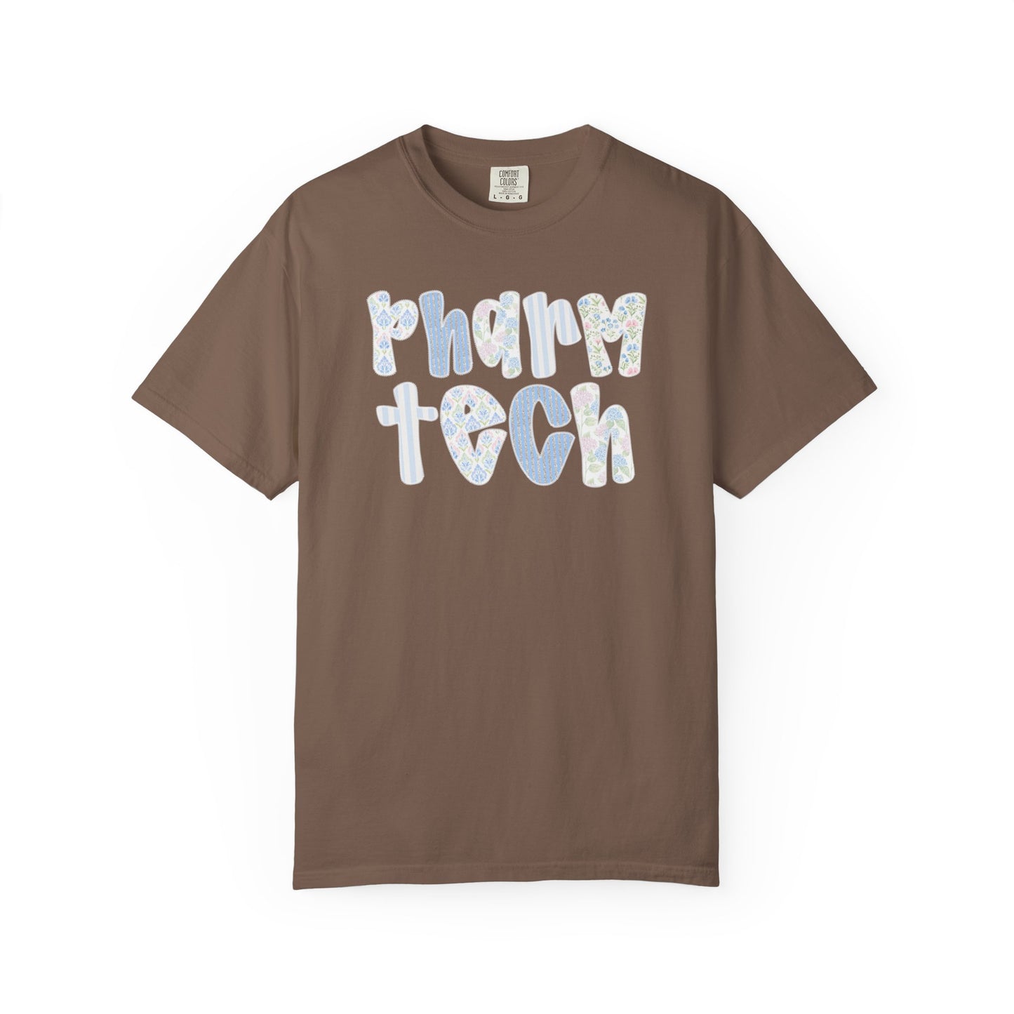 Pharm Tech T-Shirt — Floral Pastel Typography Tee