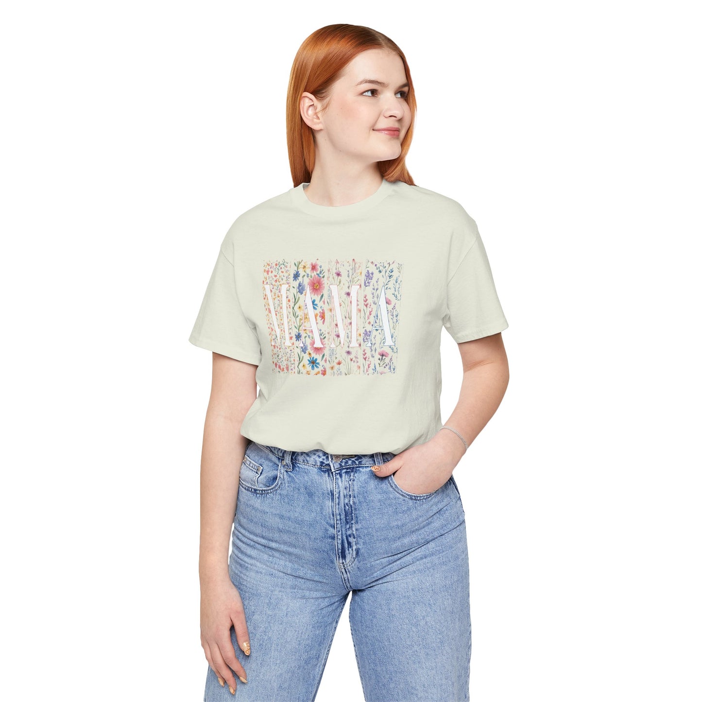 Mama Floral Tee — Soft Pink Mother’s Day Shirt with Floral Typography