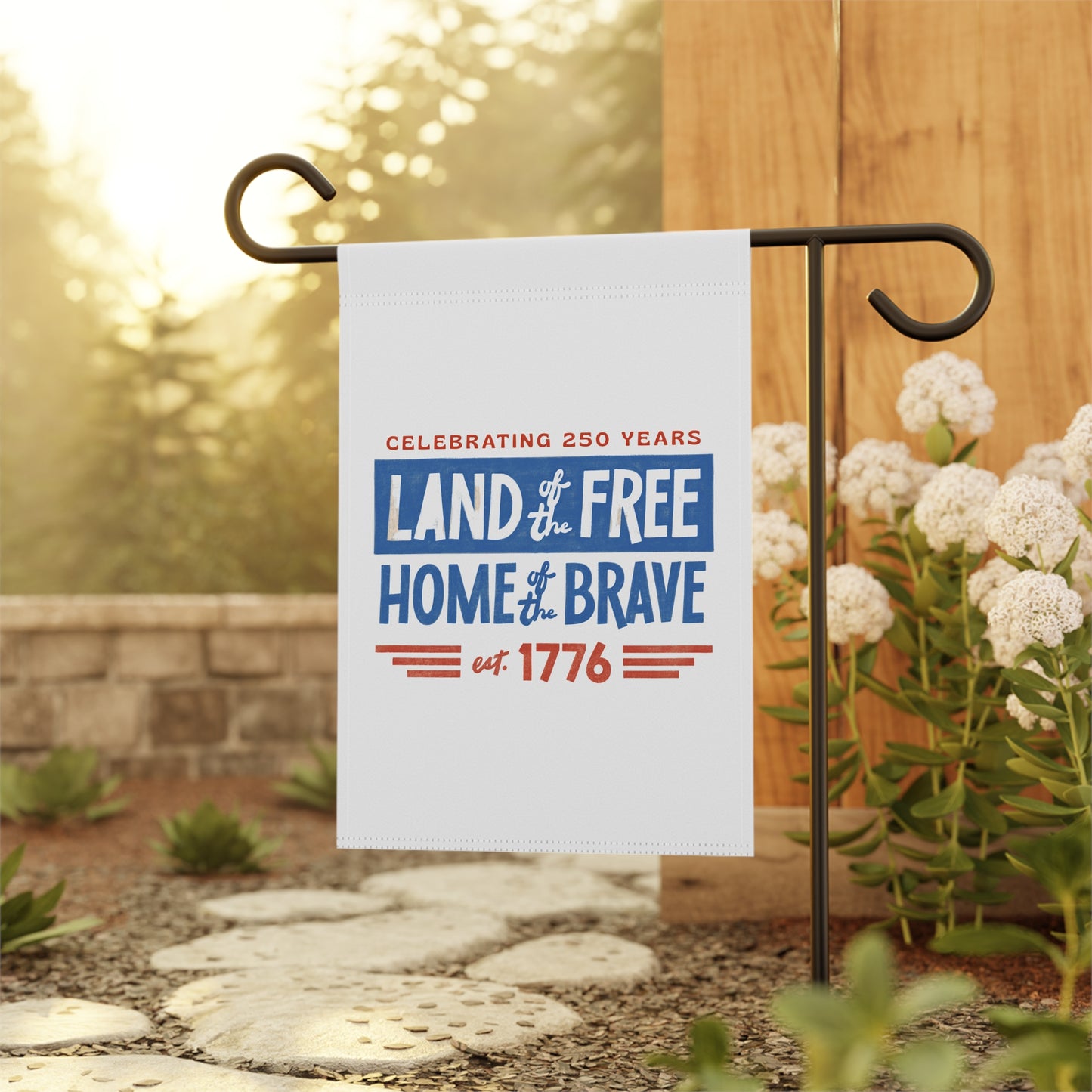 Patriotic Garden Flag - "Land of the Free, Home of the Brave" 1776 Celebration