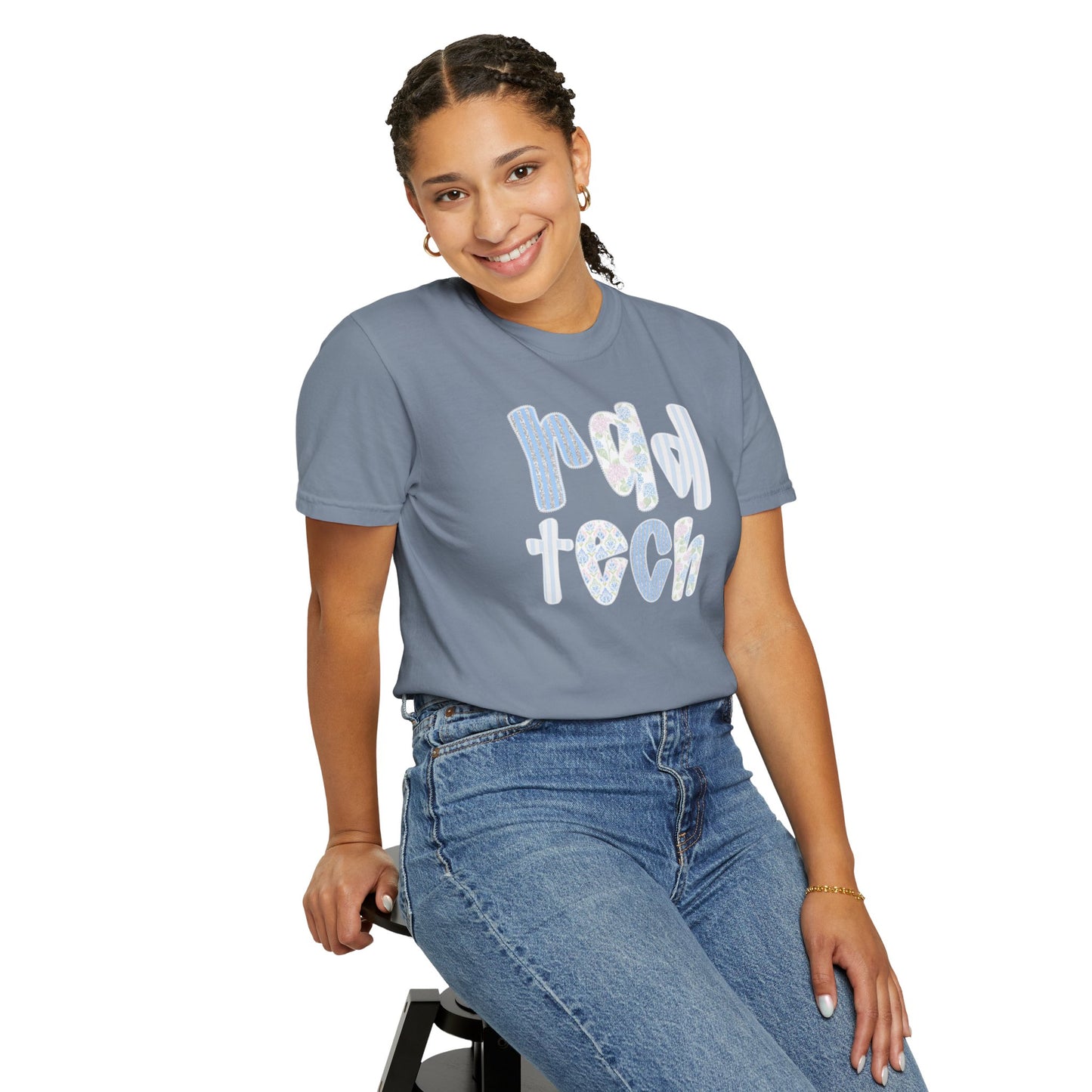 Rad Tech T-Shirt — Retro Floral 'rad tech' Graphic Tee for Radiologic Technologists