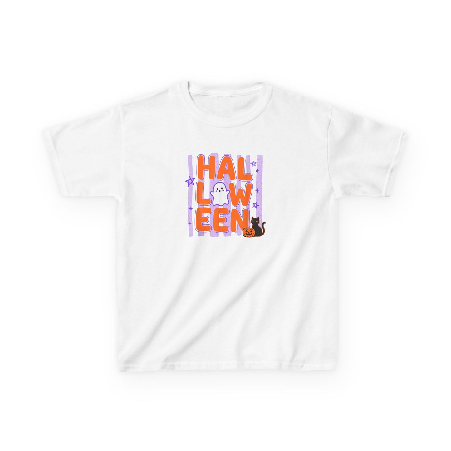 Kids Halloween Tee - Cute Ghost, Pumpkin & Cat Trick-or-Treat Shirt