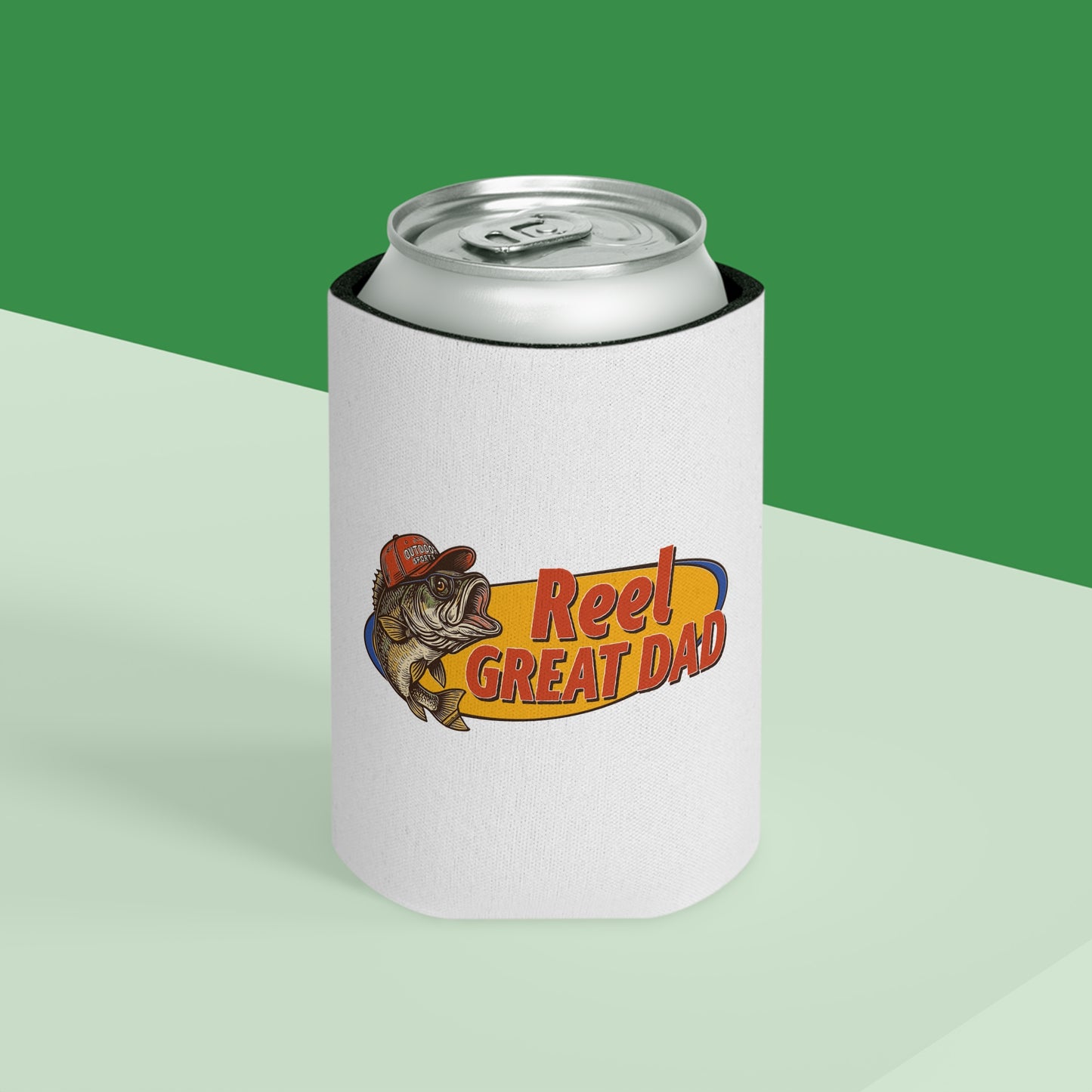 Can Cooler — "Reel Great Dad" Fishing Dad Can Cooler, Father's Day Gift