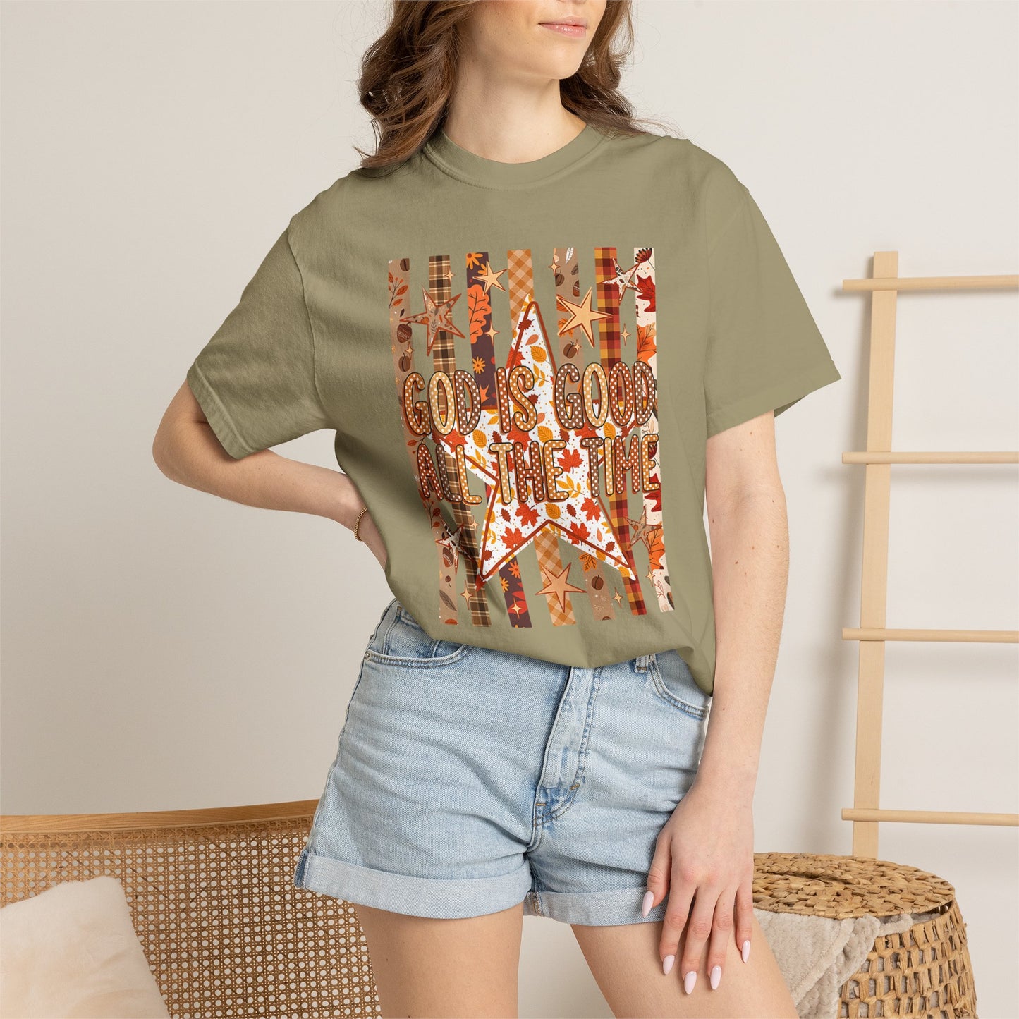 God Is Good All The Time T-Shirt — Autumn Leaves Christian Tee