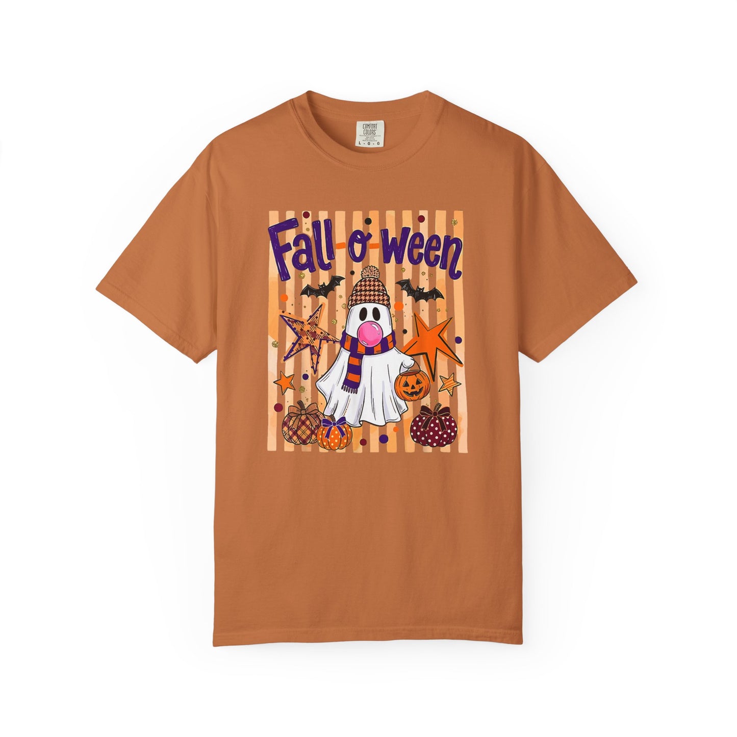 Fall o' Ween Ghost T-Shirt — Cute Halloween Pumpkin & Stars Tee