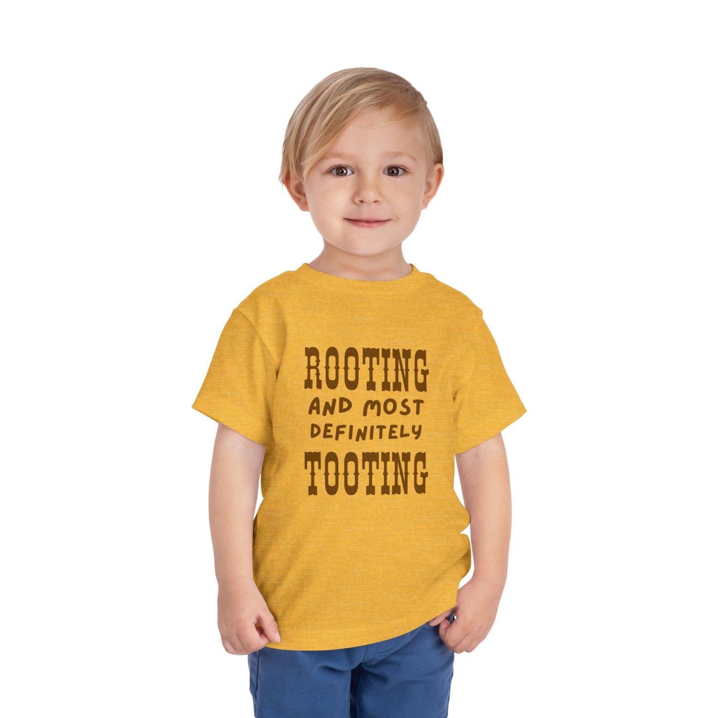 Toddler Tee - "Rooting and Most Definitely Tooting" Funny Baby Shirt