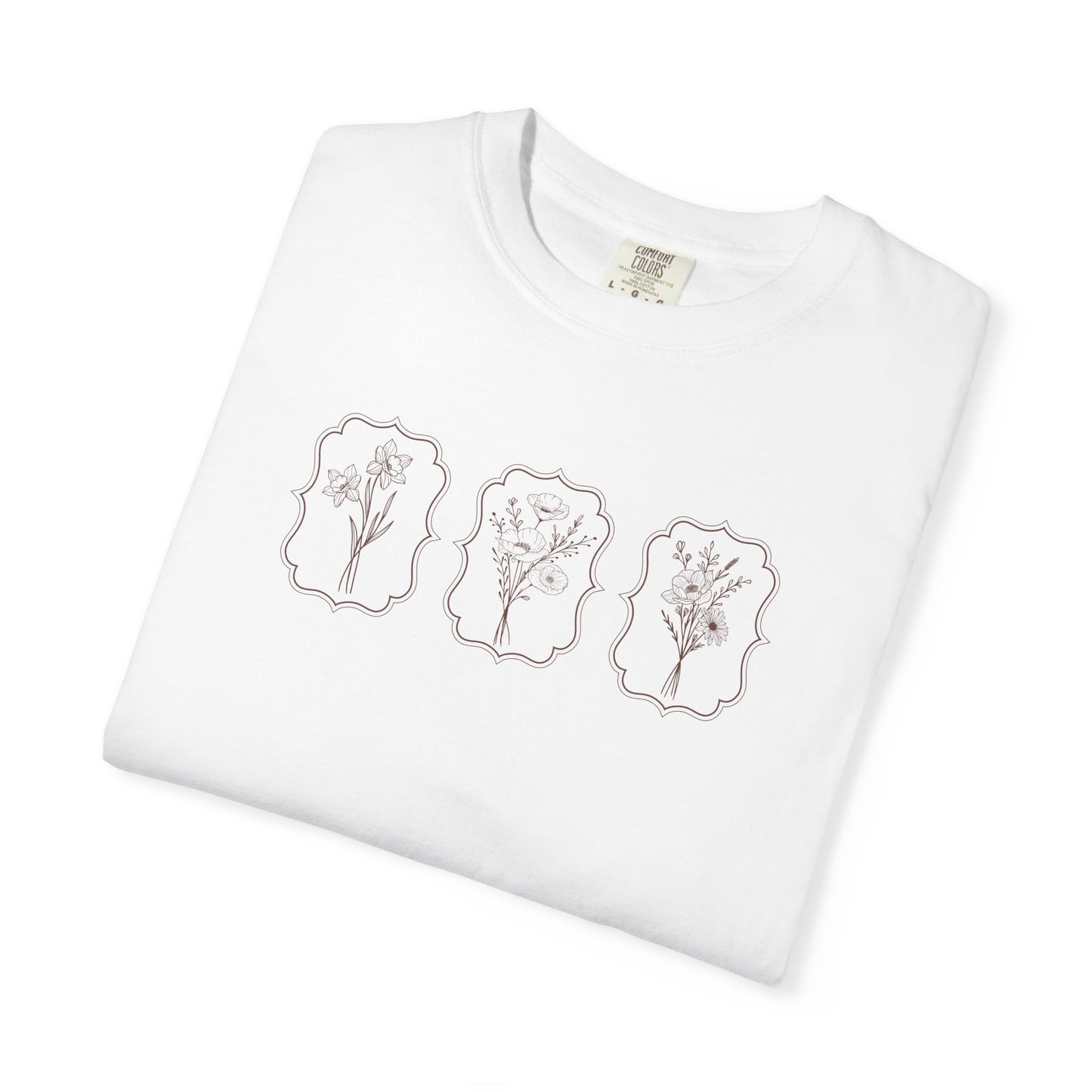 Botanical Line Art T-Shirt — Floral Minimalist Tee