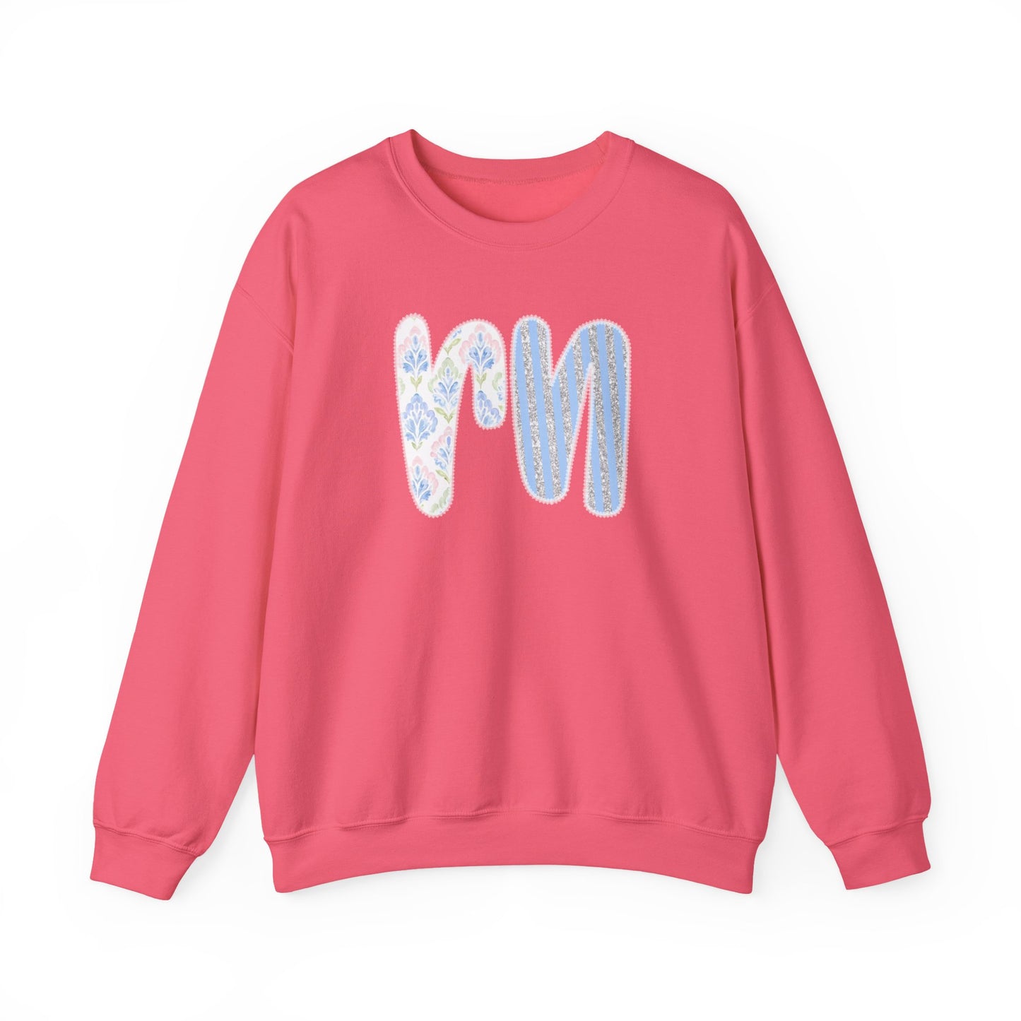 RN Floral Crewneck Sweatshirt – Blue Botanical Monogram