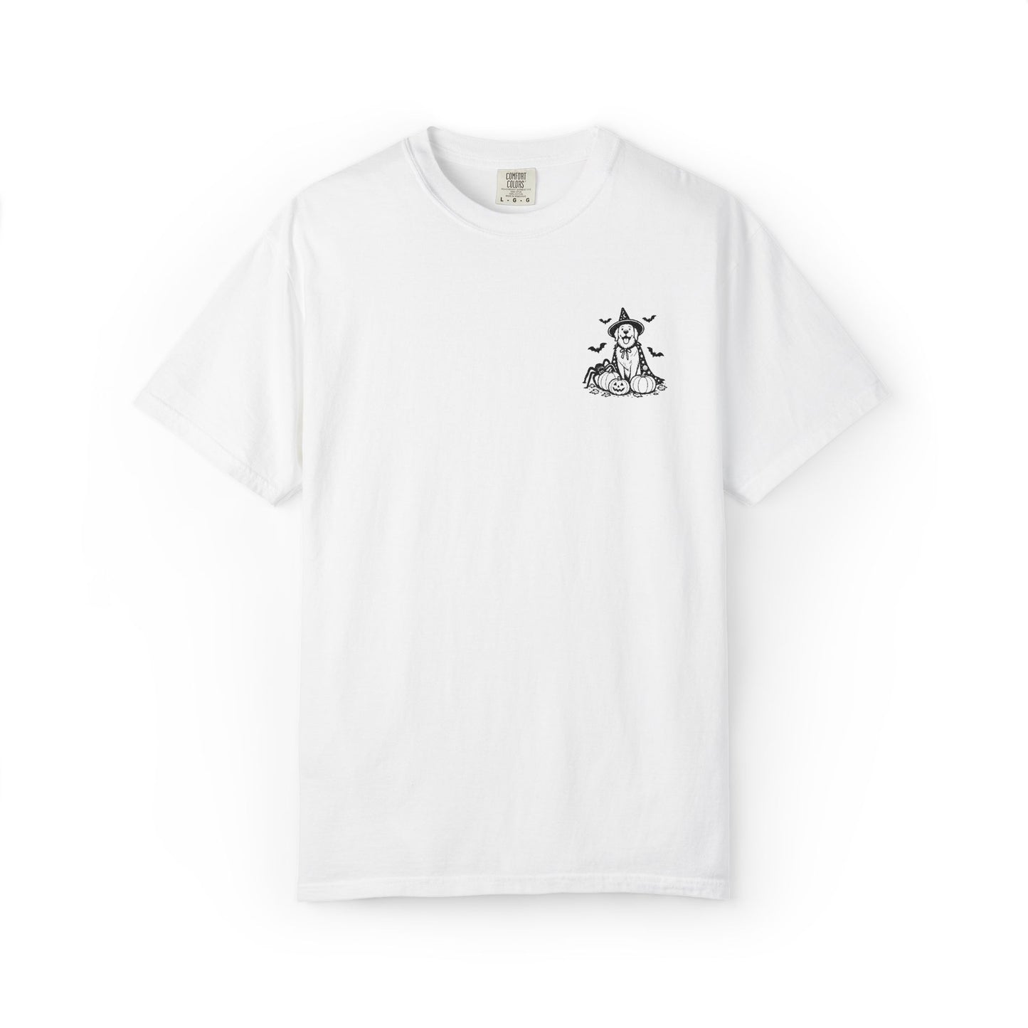Pocket Spooky Golden Retriever Fall T-Shirt — Embroidered