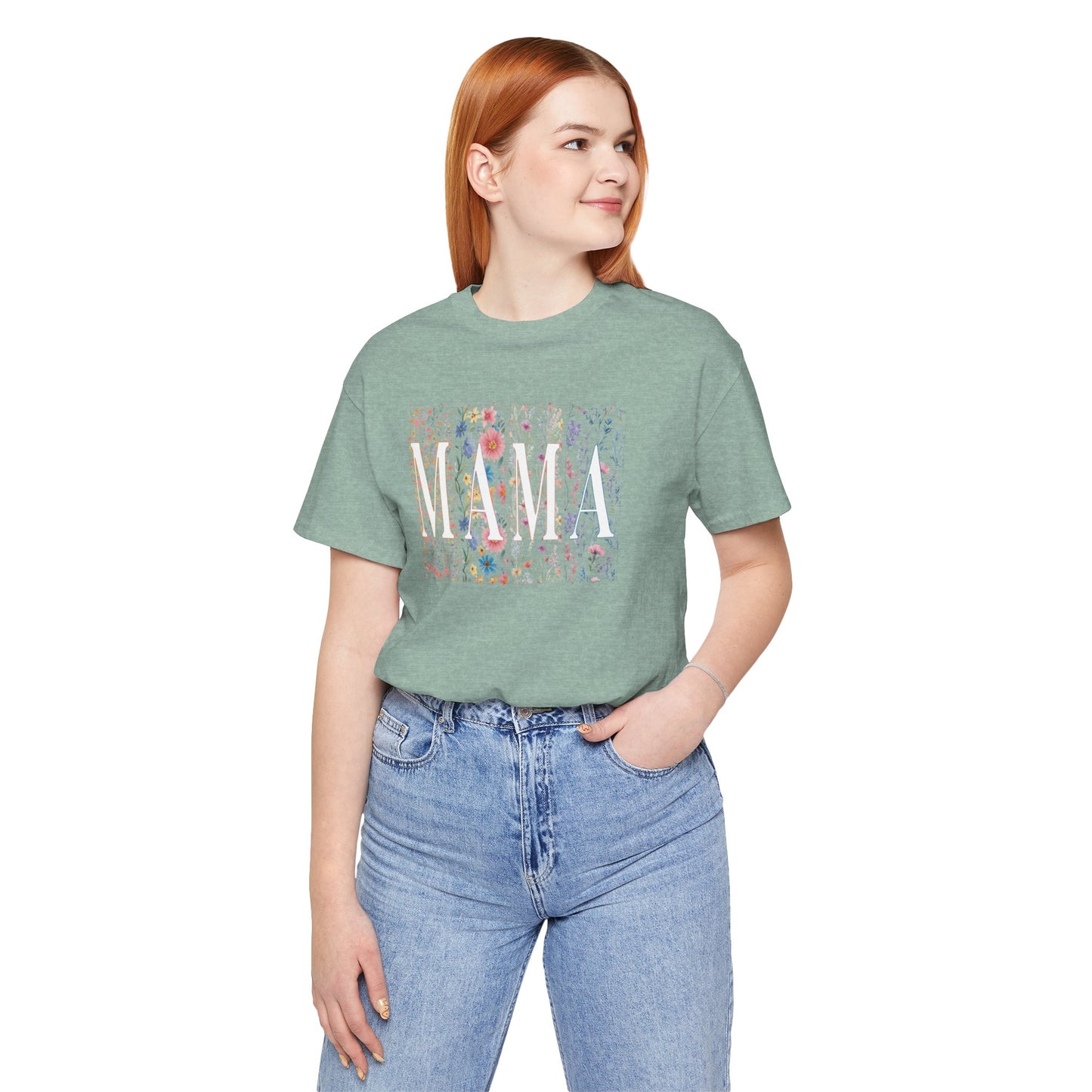 Mama Floral Tee — Soft Pink Mother’s Day Shirt with Floral Typography