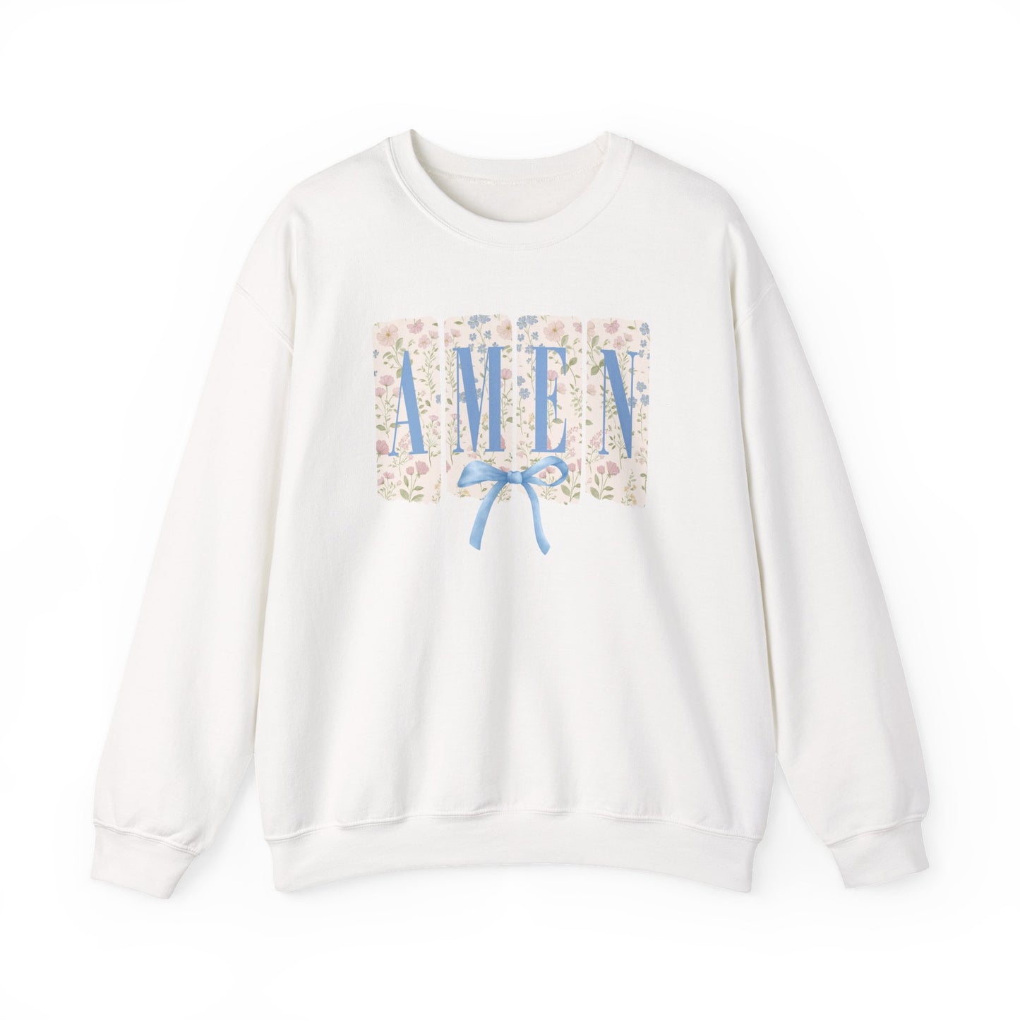 ‘AMEN' Floral Block Letter  crewneck Sweatshirt