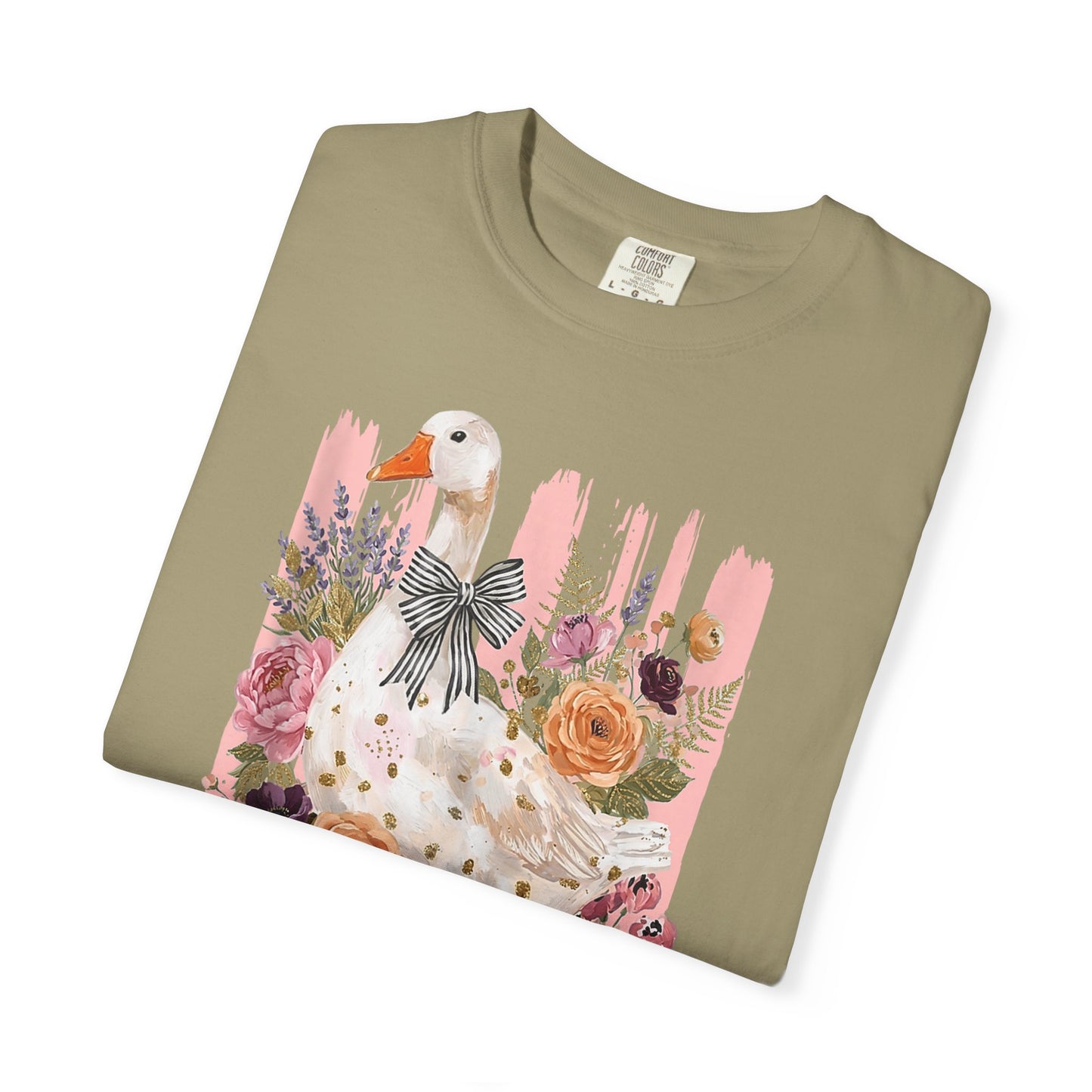 Autumn Farmyard Goose T-Shirt — Pumpkin & Floral Fall Tee