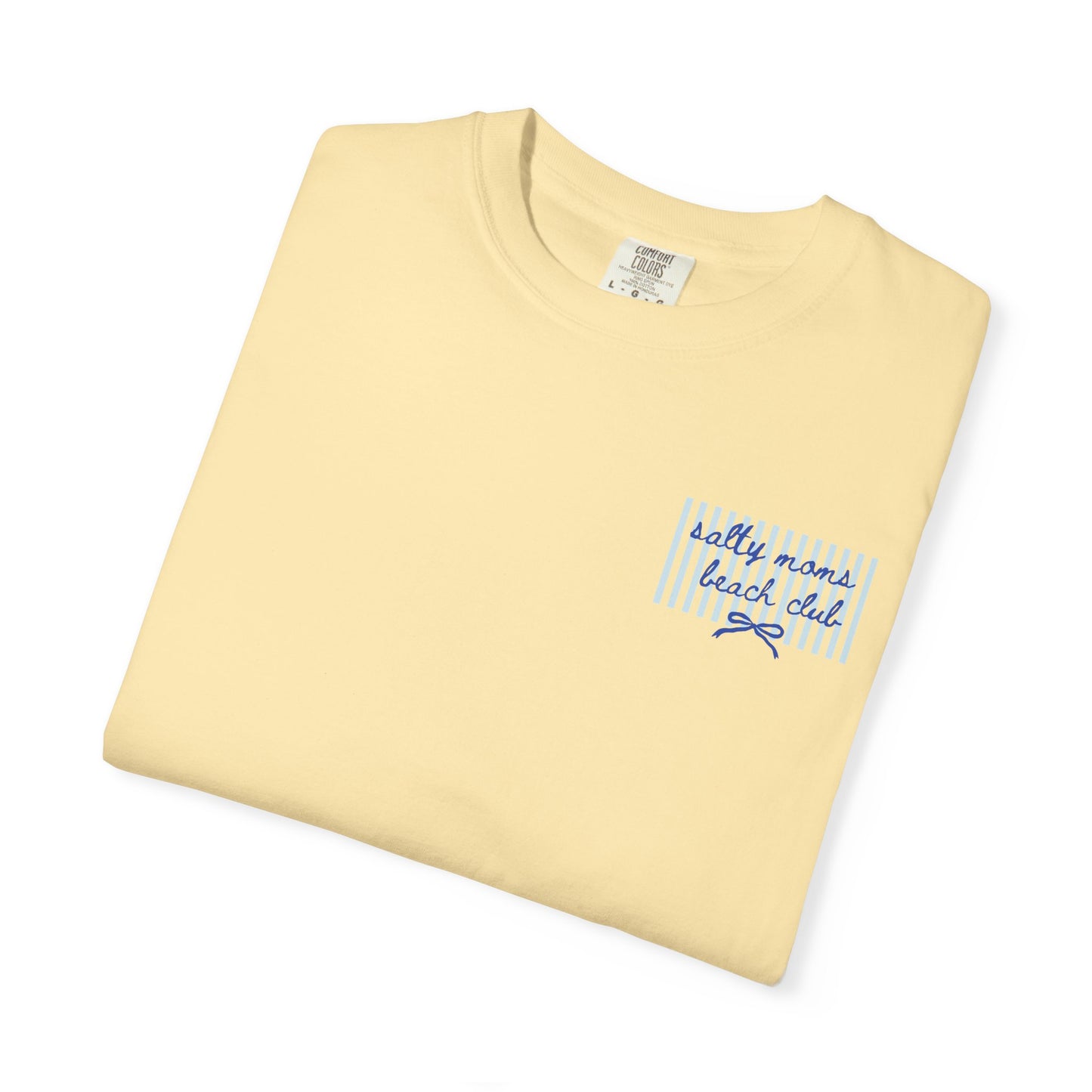 Pocket Script T‑Shirt — "Salty Moms Beach Club" Minimal Graphic Tee