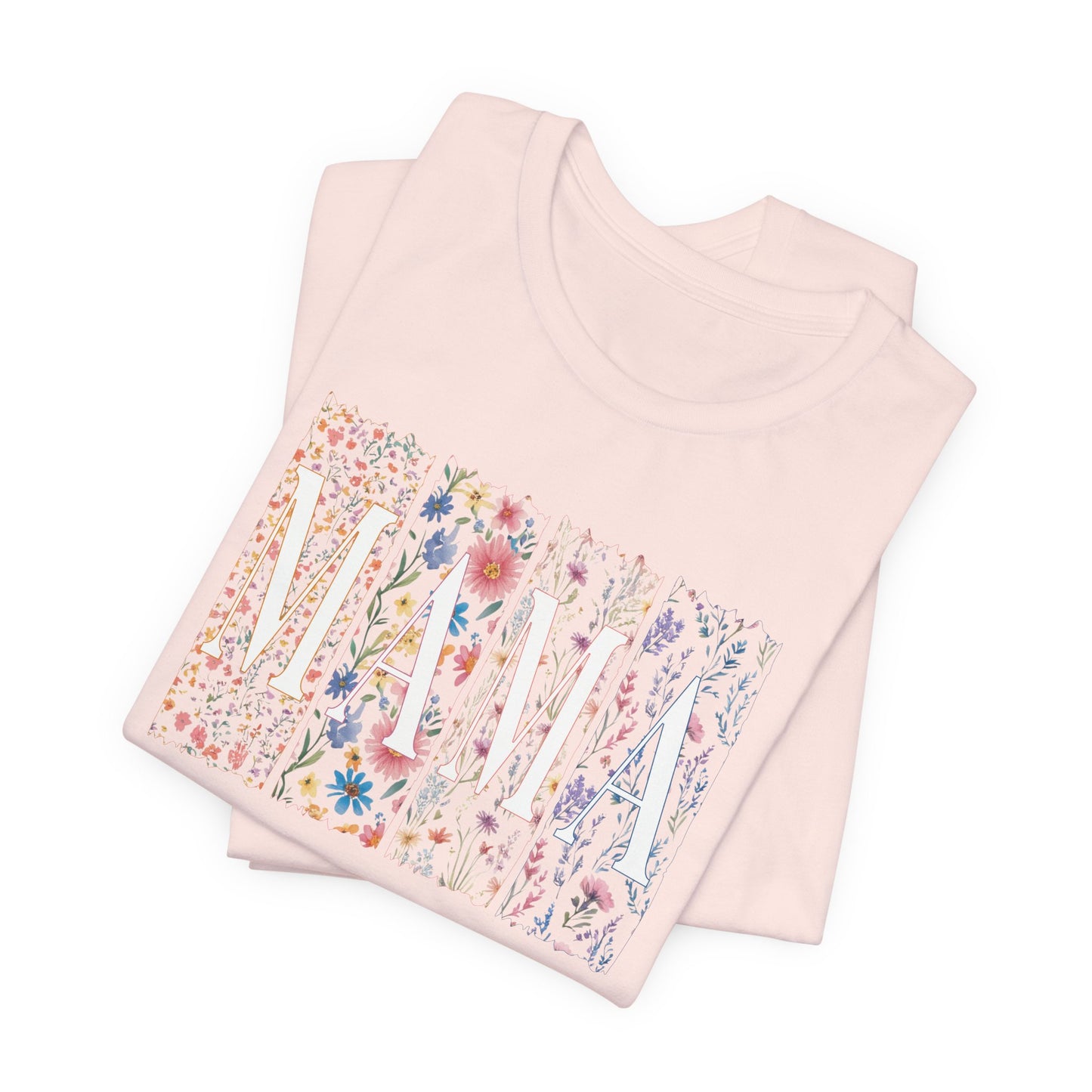 Mama Floral Tee — Soft Pink Mother’s Day Shirt with Floral Typography