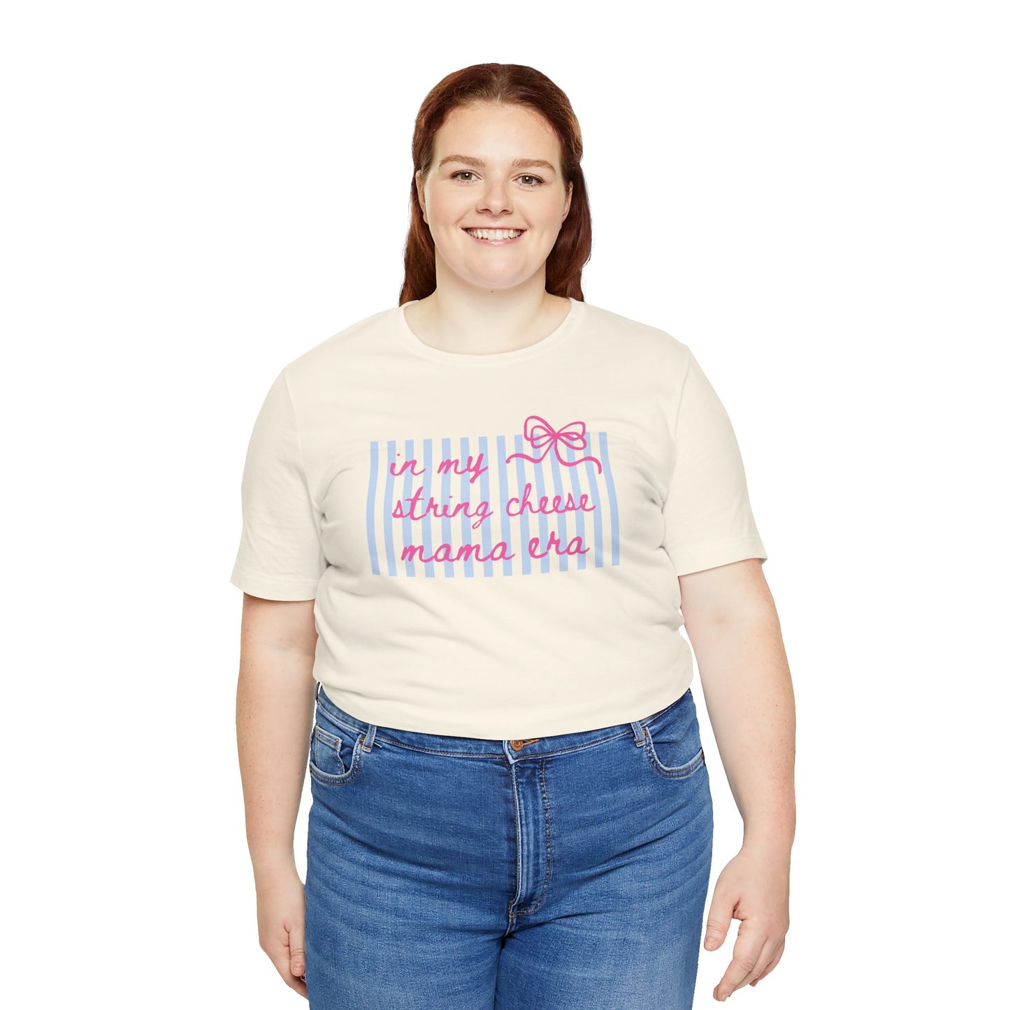 “In My String Cheese Mama Era” T-Shirt — Cute Pastel Retro Graphic Tee