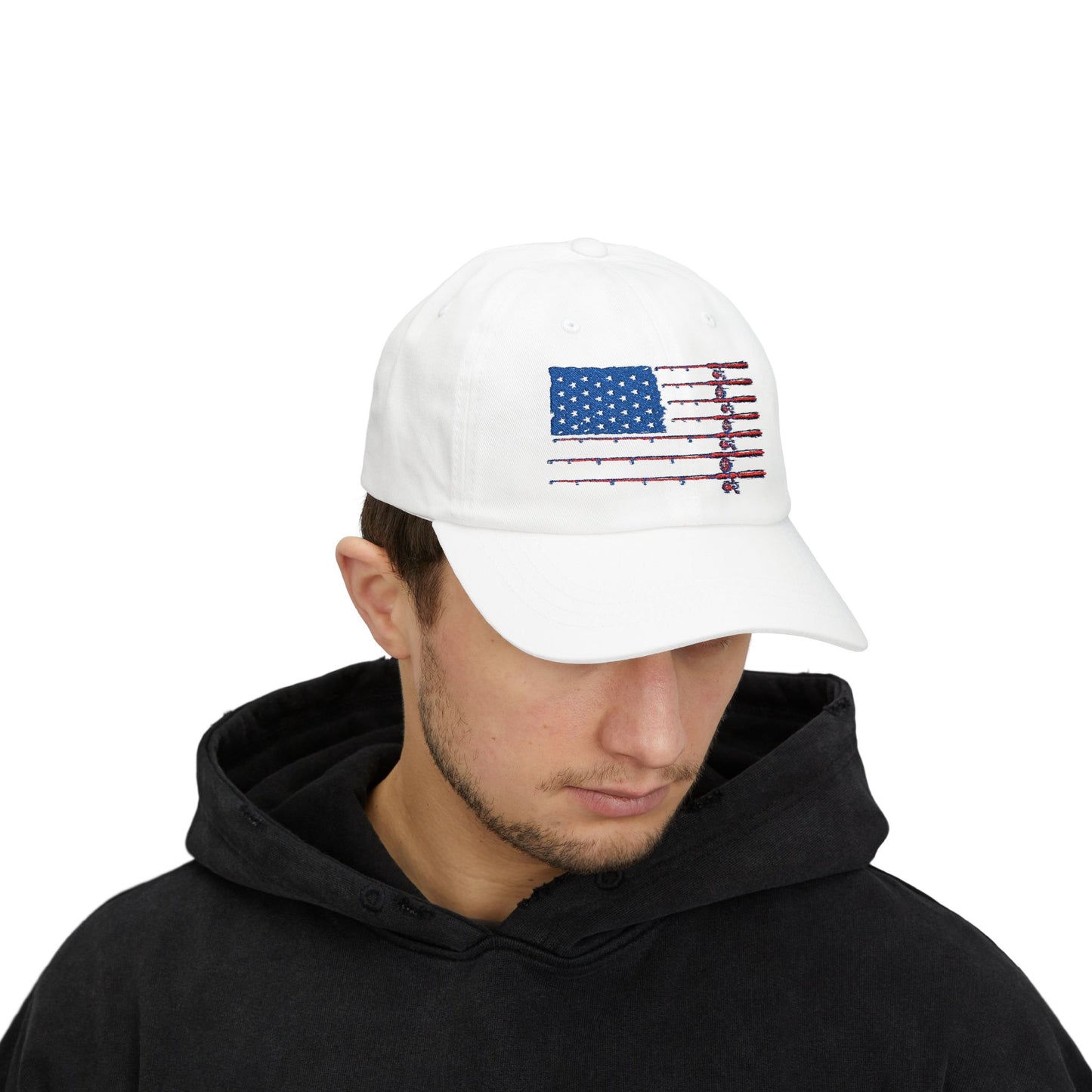 Dad Cap — Distressed American Flag Embroidered Baseball Hat