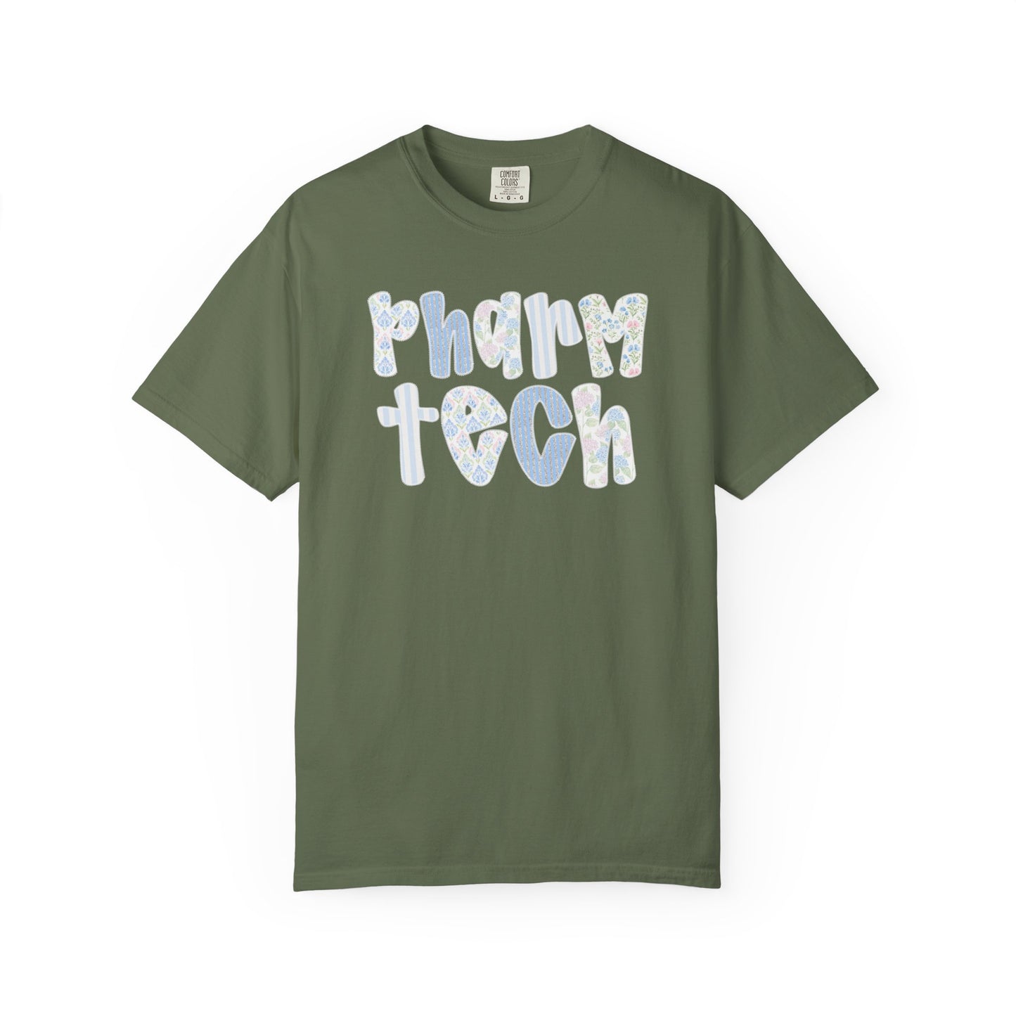 Pharm Tech T-Shirt — Floral Pastel Typography Tee