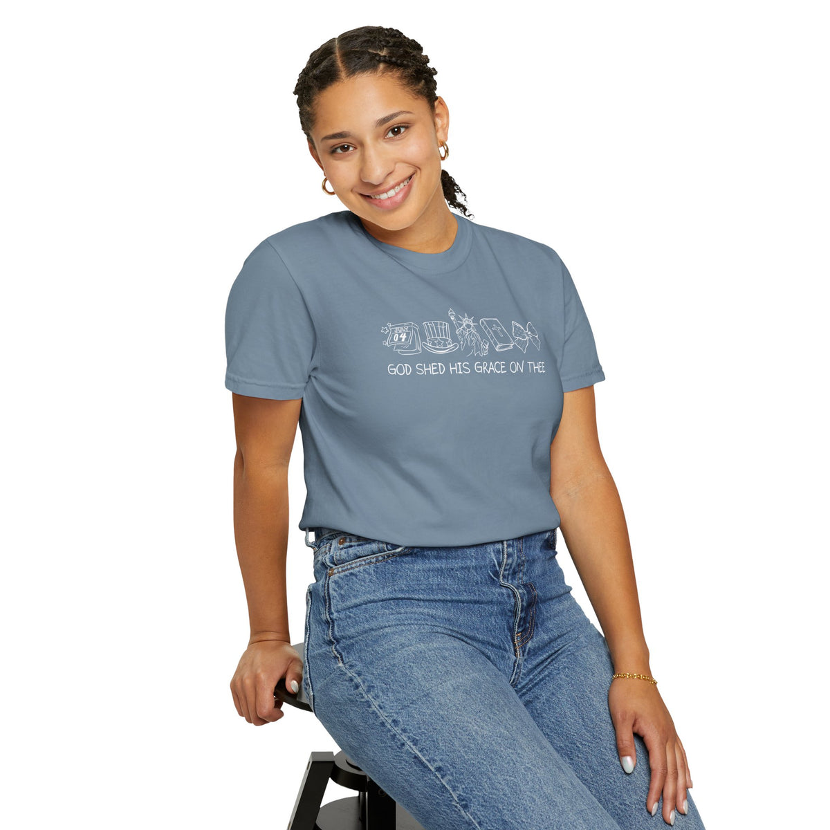 Graphic T-Shirt — 'God Shed His Grace On Thee' Minimal Line Art