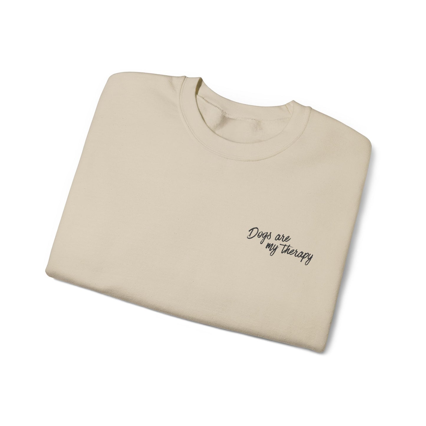 Minimal 'Dogs Are My Therapy' Crewneck Embroidered Sweatshirt