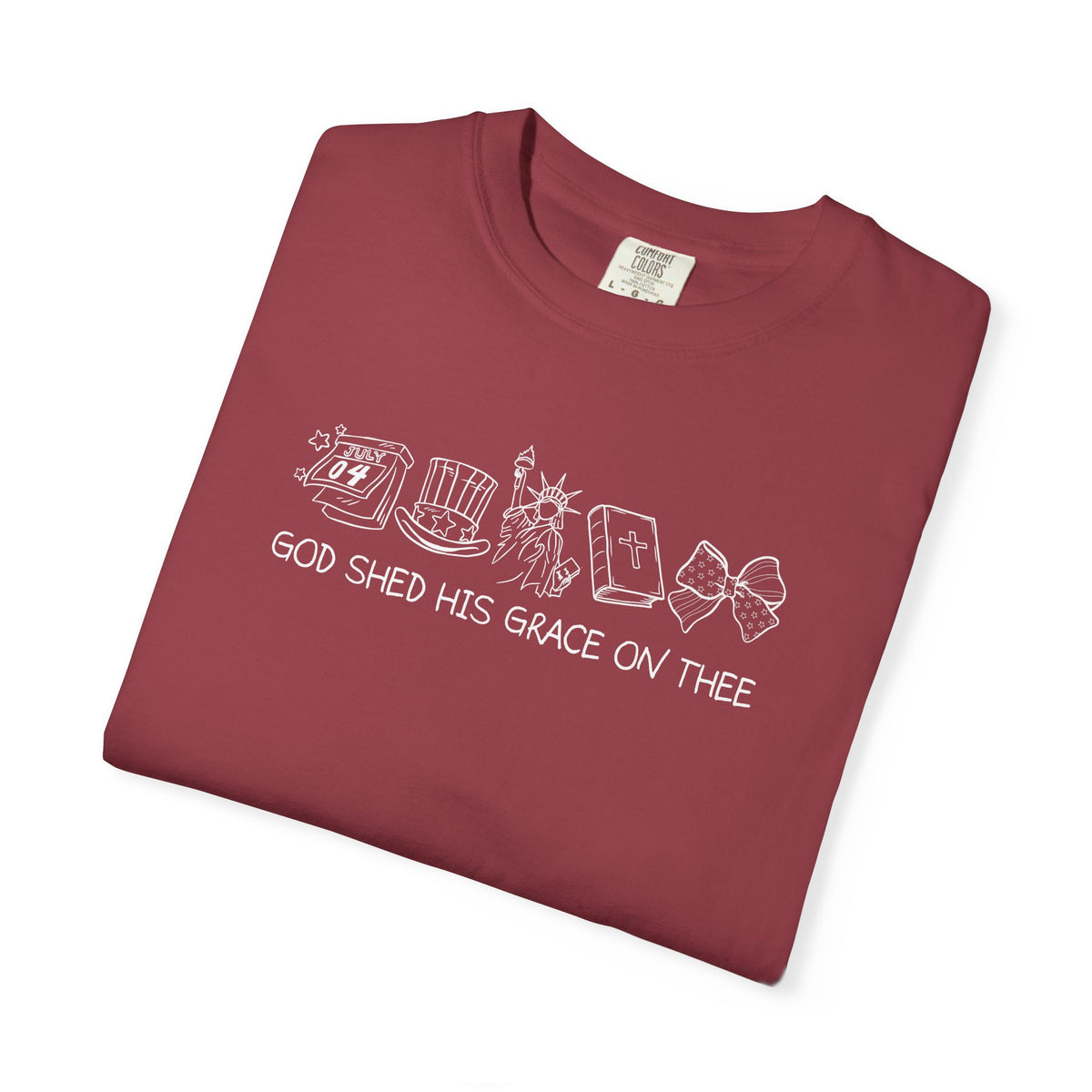 Graphic T-Shirt — 'God Shed His Grace On Thee' Minimal Line Art