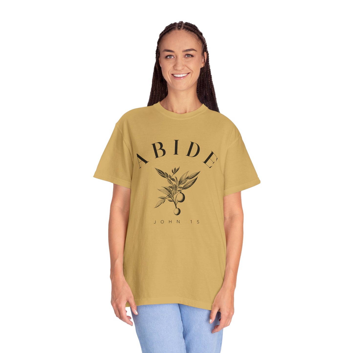 Abide Floral Tee — John 15 Inspirational T-Shirt