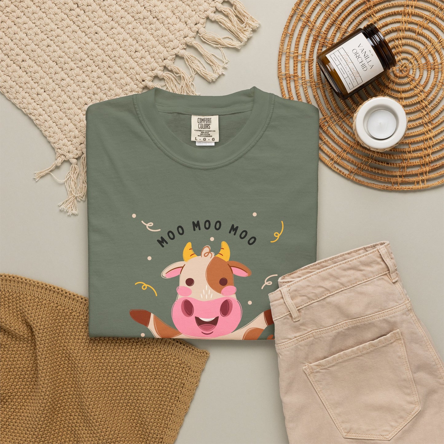 Mighty Moo Cow Graphic T-Shirt — Cute Farm Animal Tee