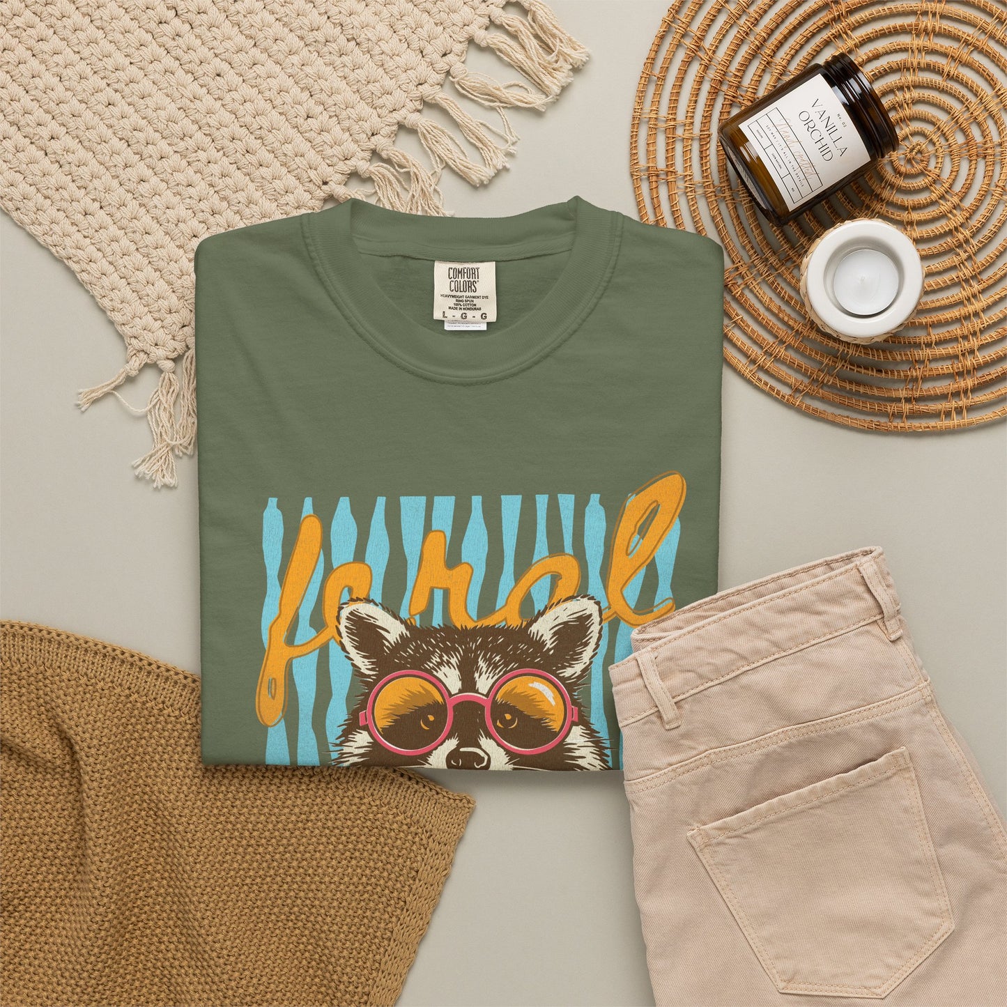 Raccoon Bubblegum Tee — Vintage Sunglasses Graphic T-Shirt