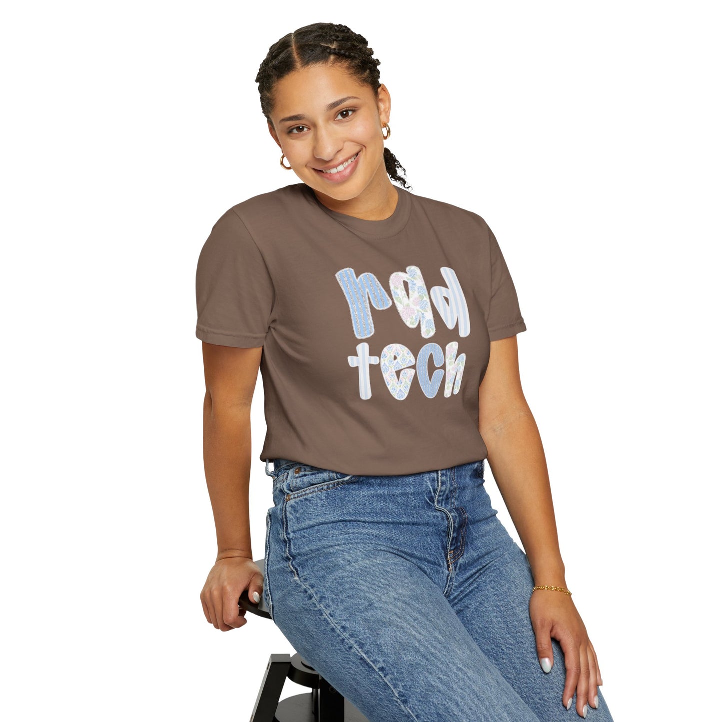 Rad Tech T-Shirt — Retro Floral 'rad tech' Graphic Tee for Radiologic Technologists