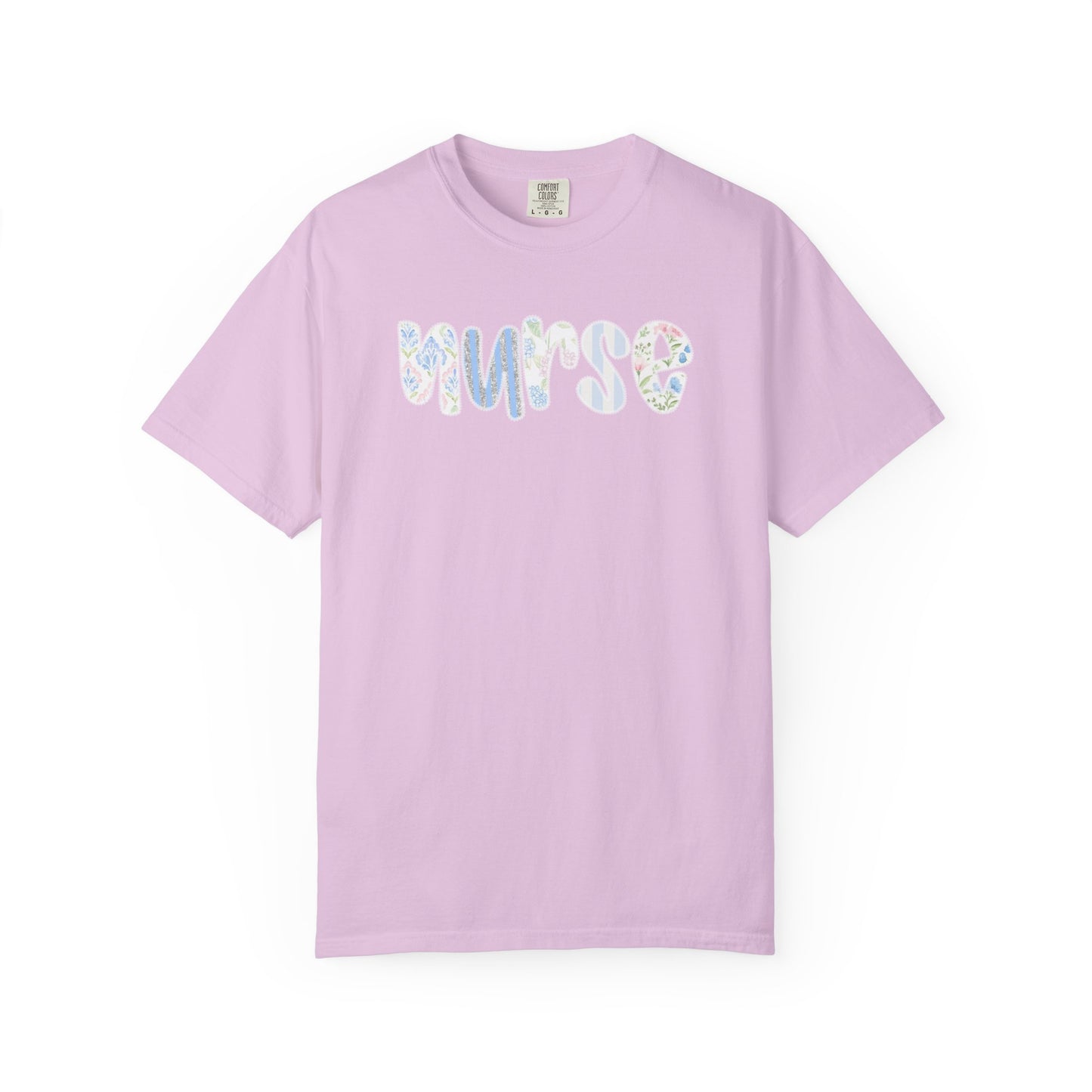 Nurse Floral Script T‑Shirt — Healthcare Appreciation