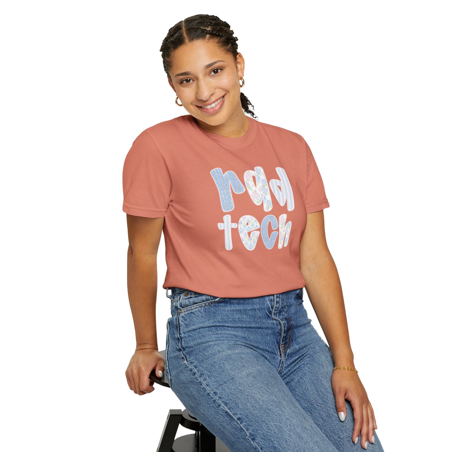 Rad Tech T-Shirt — Retro Floral 'rad tech' Graphic Tee for Radiologic Technologists